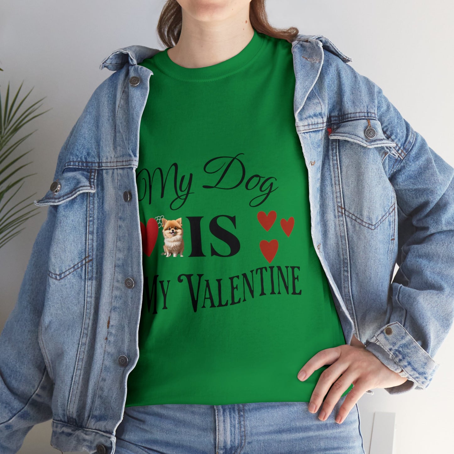 My dog is my valentine - Unisex Heavy Cotton Tee