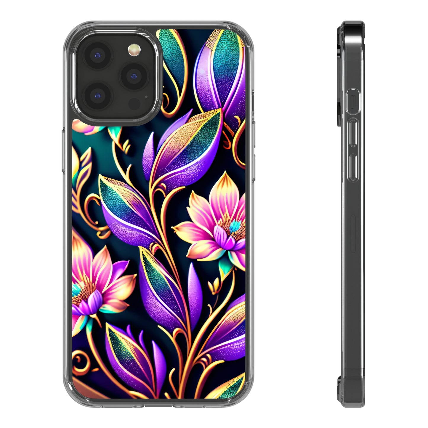 Clear Phone Cases: Fantasy Flower