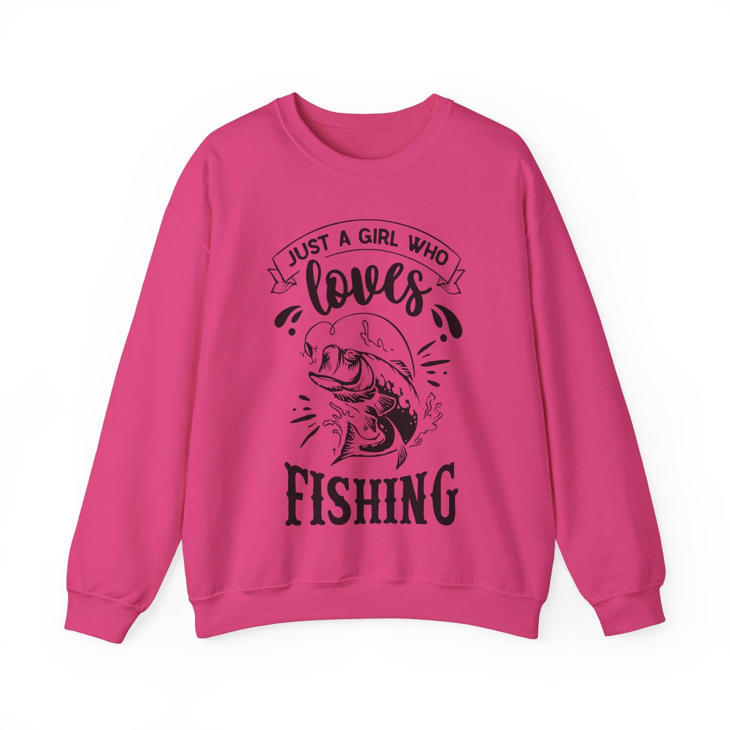 Just a girl who loves fishing - Unisex Heavy Blend™ Crewneck Sweatshirt