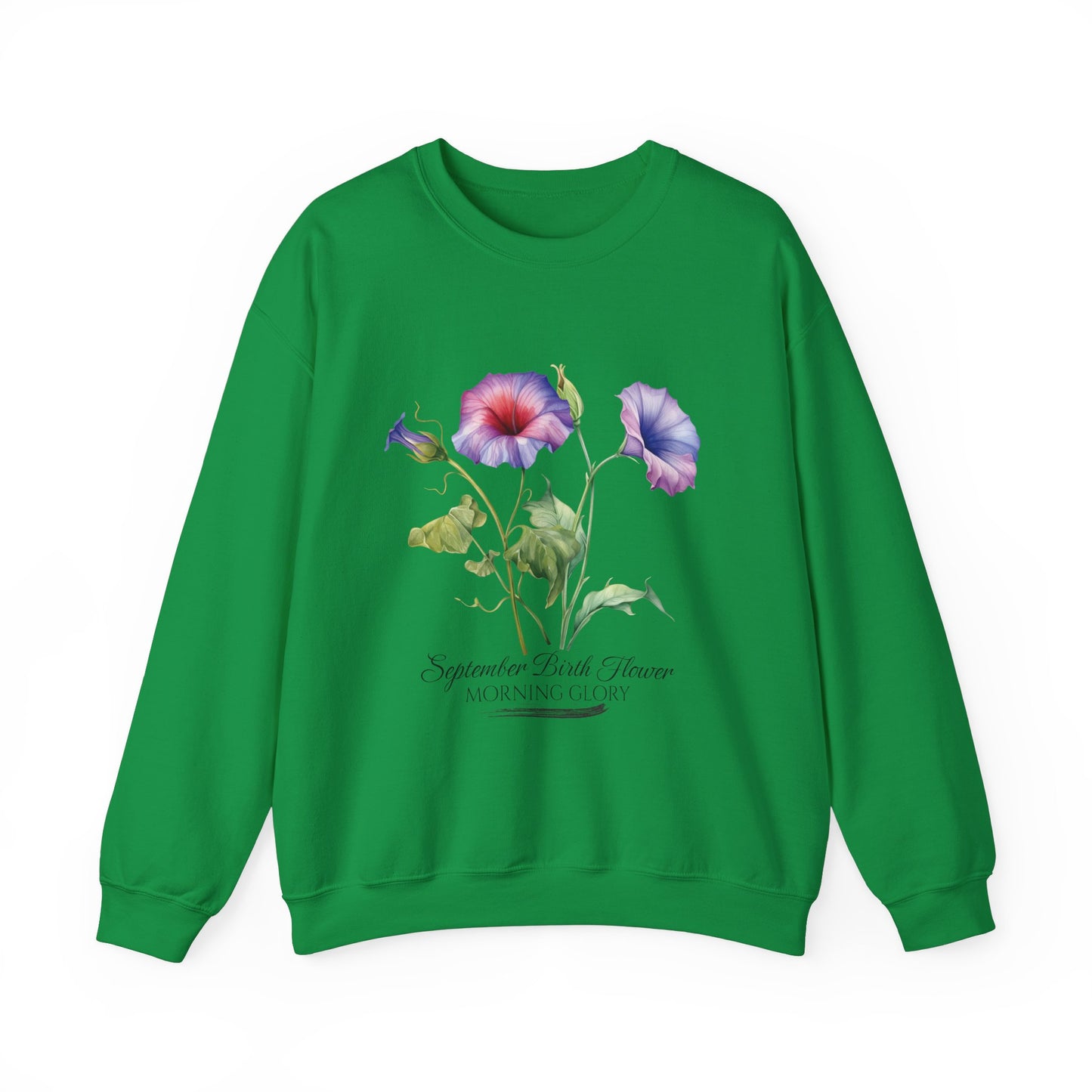 September Birth Flower (Morning Glory) - Unisex Heavy Blend™ Crewneck Sweatshirt