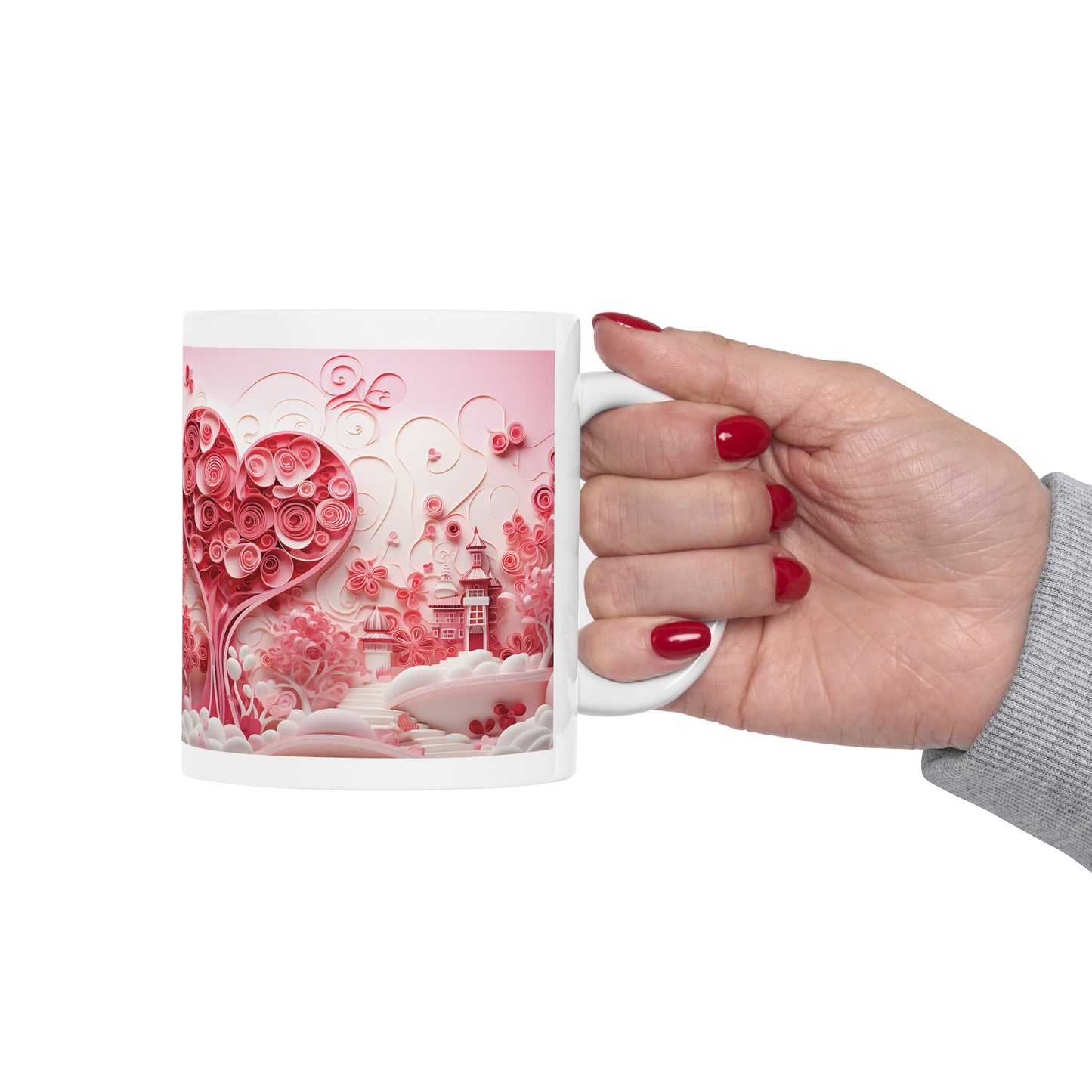 Valentine's two fantasy hearts: Ceramic Mug 11oz