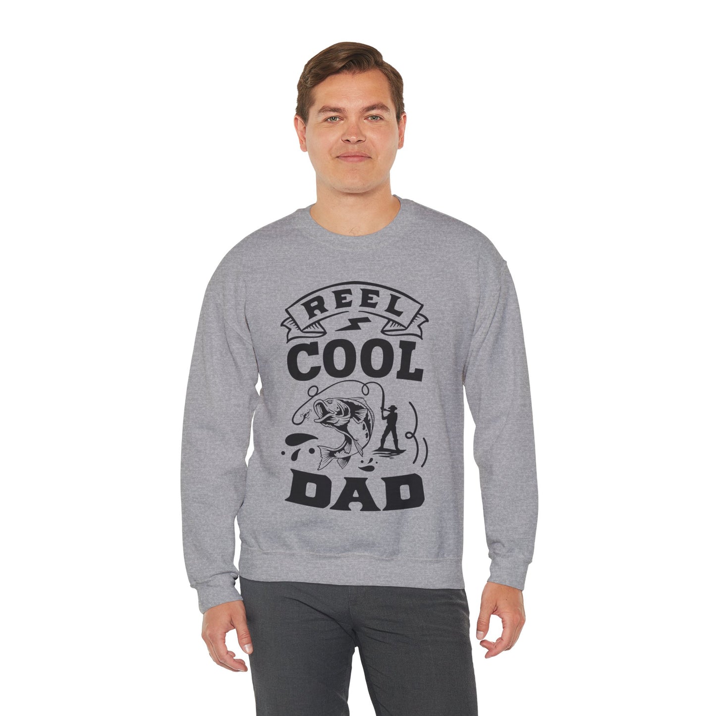 Reel cool dad - Unisex Heavy Blend™ Crewneck Sweatshirt