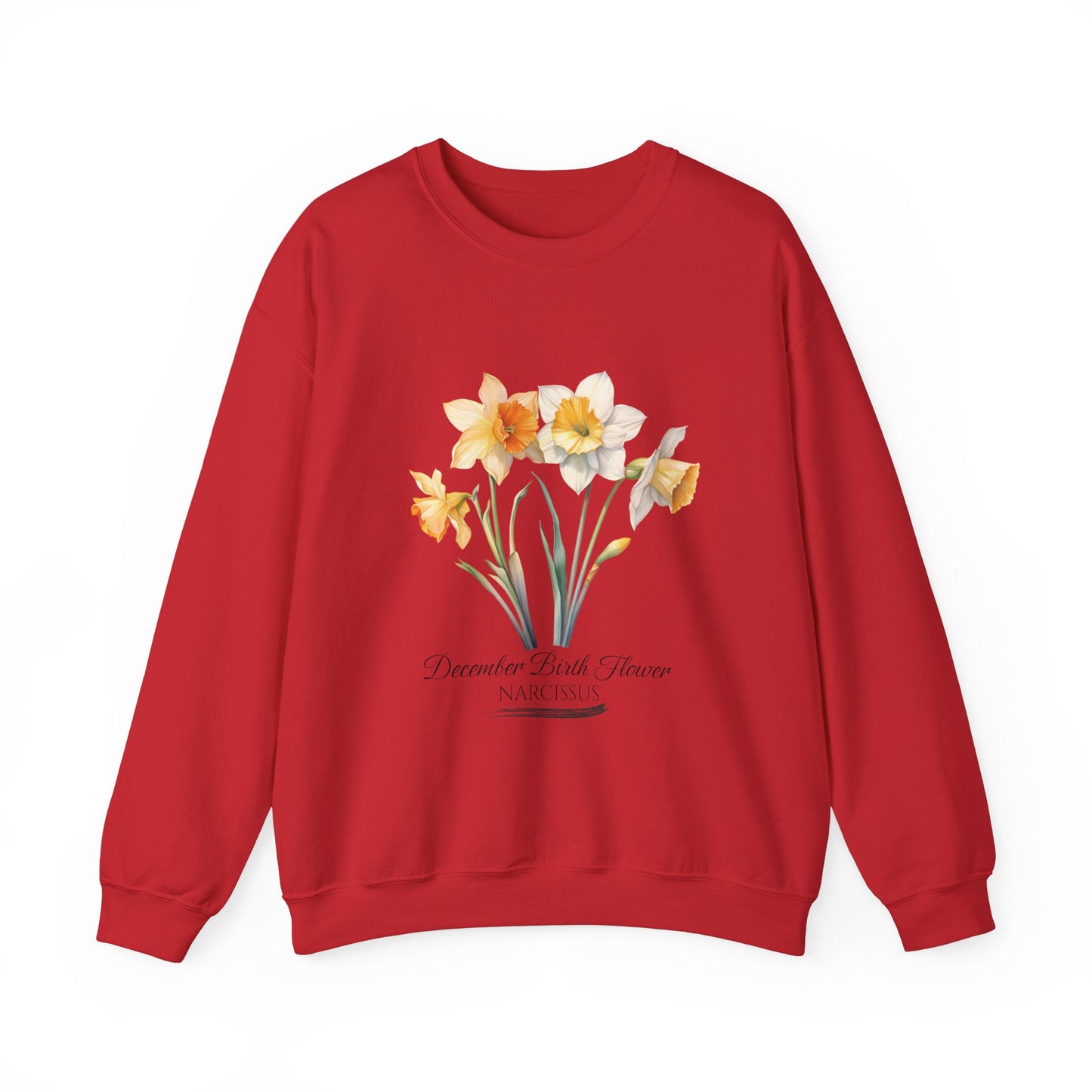 December Birth Flower (Narcisus) - Unisex Heavy Blend™ Crewneck Sweatshirt