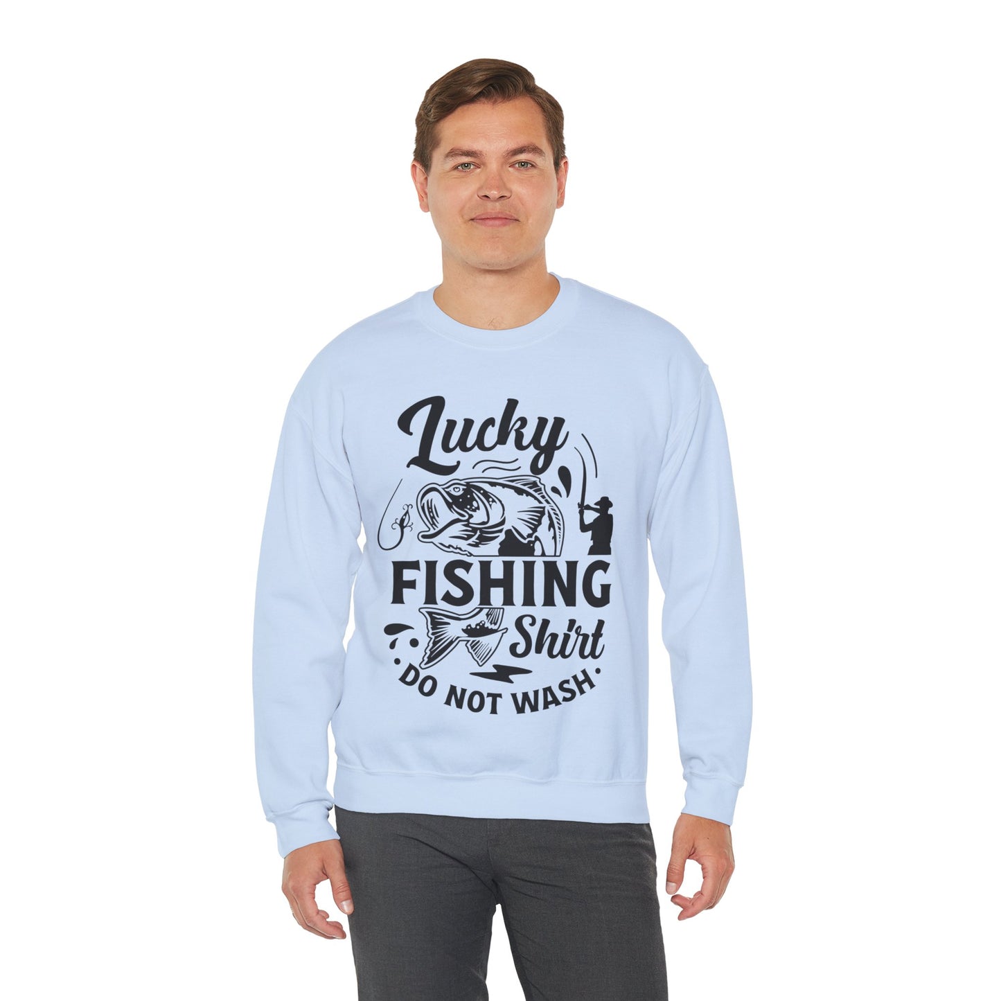 Lucky Fishing Shirt don't wash - Unisex Heavy Blend™ Crewneck Sweatshirt