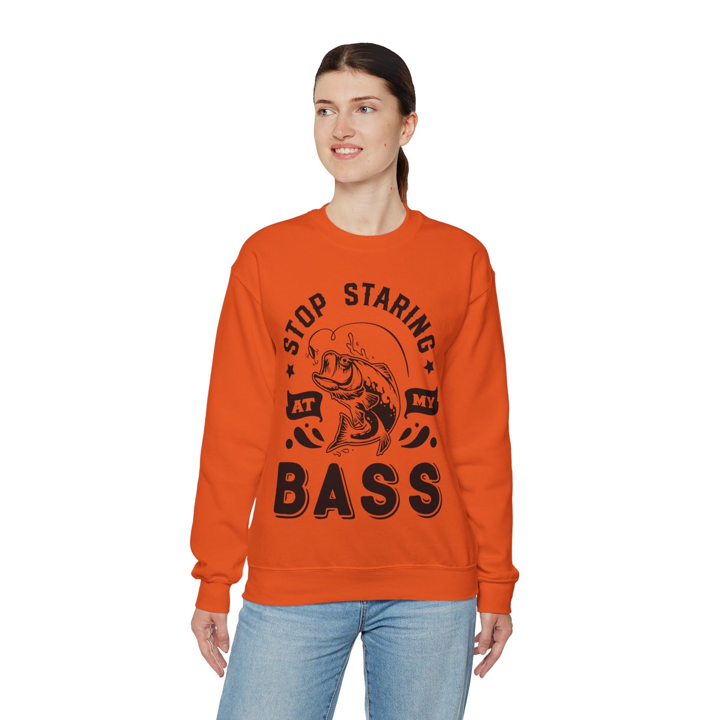 Stop staring at my Bass - Unisex Heavy Blend™ Crewneck Sweatshirt