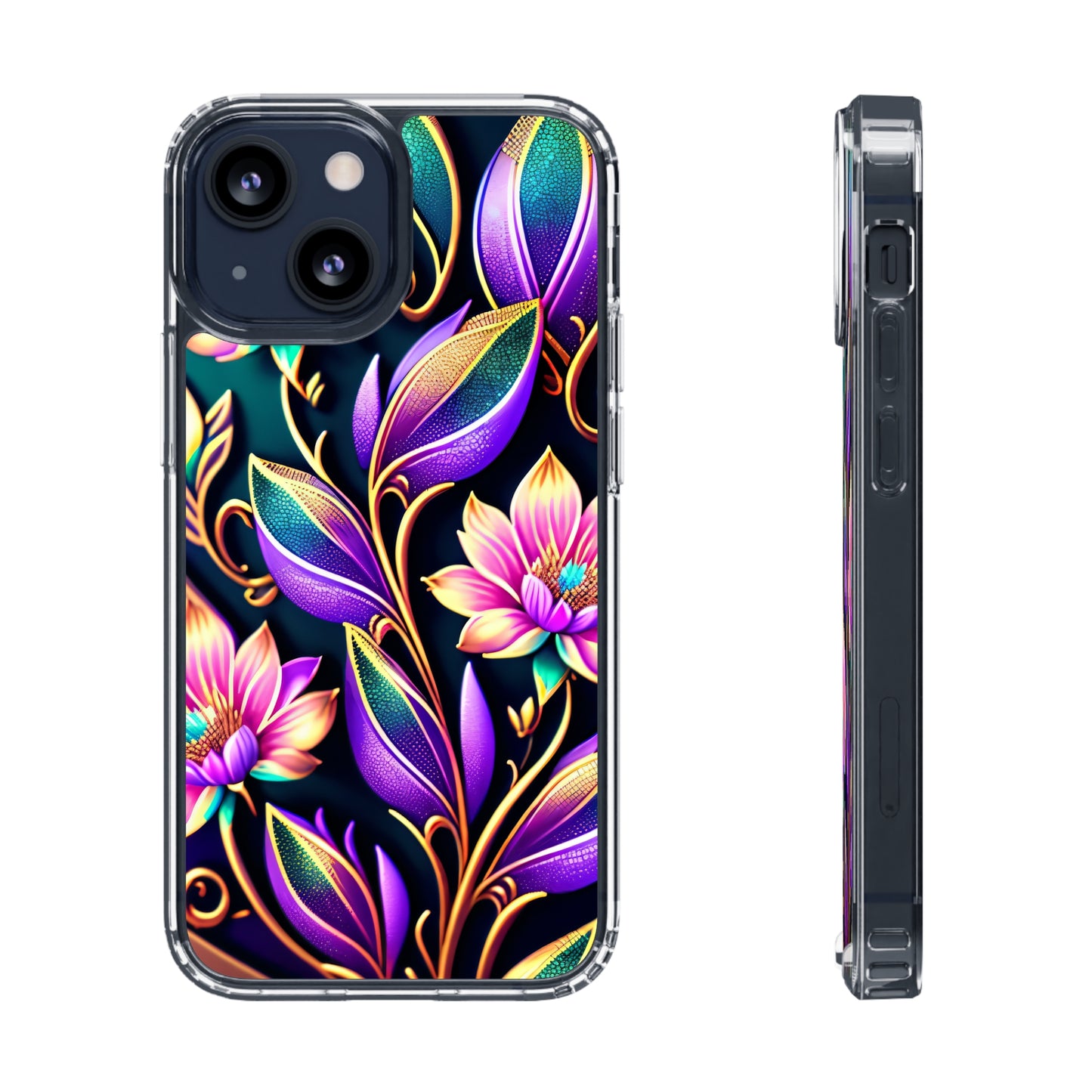 Clear Phone Cases: Fantasy Flower