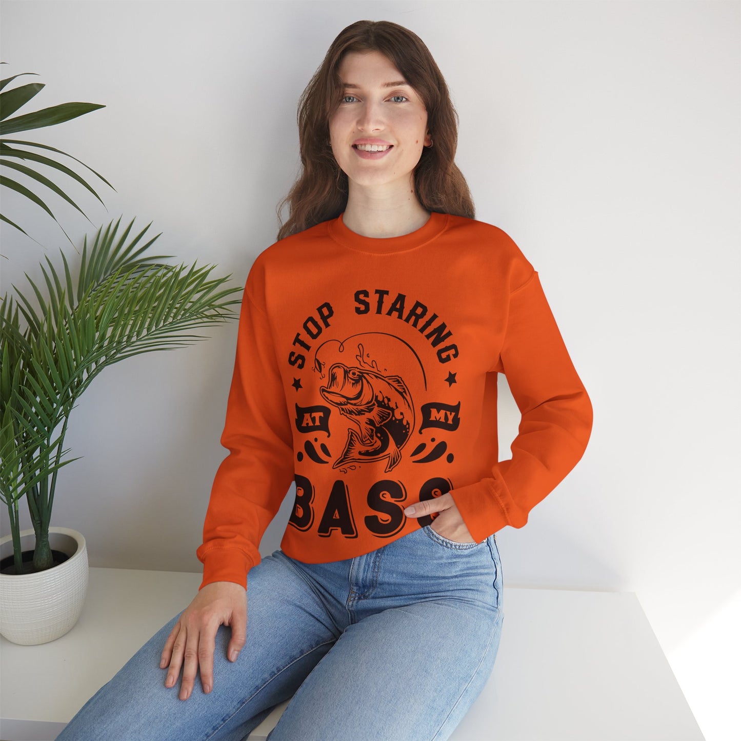 Stop staring at my Bass - Unisex Heavy Blend™ Crewneck Sweatshirt