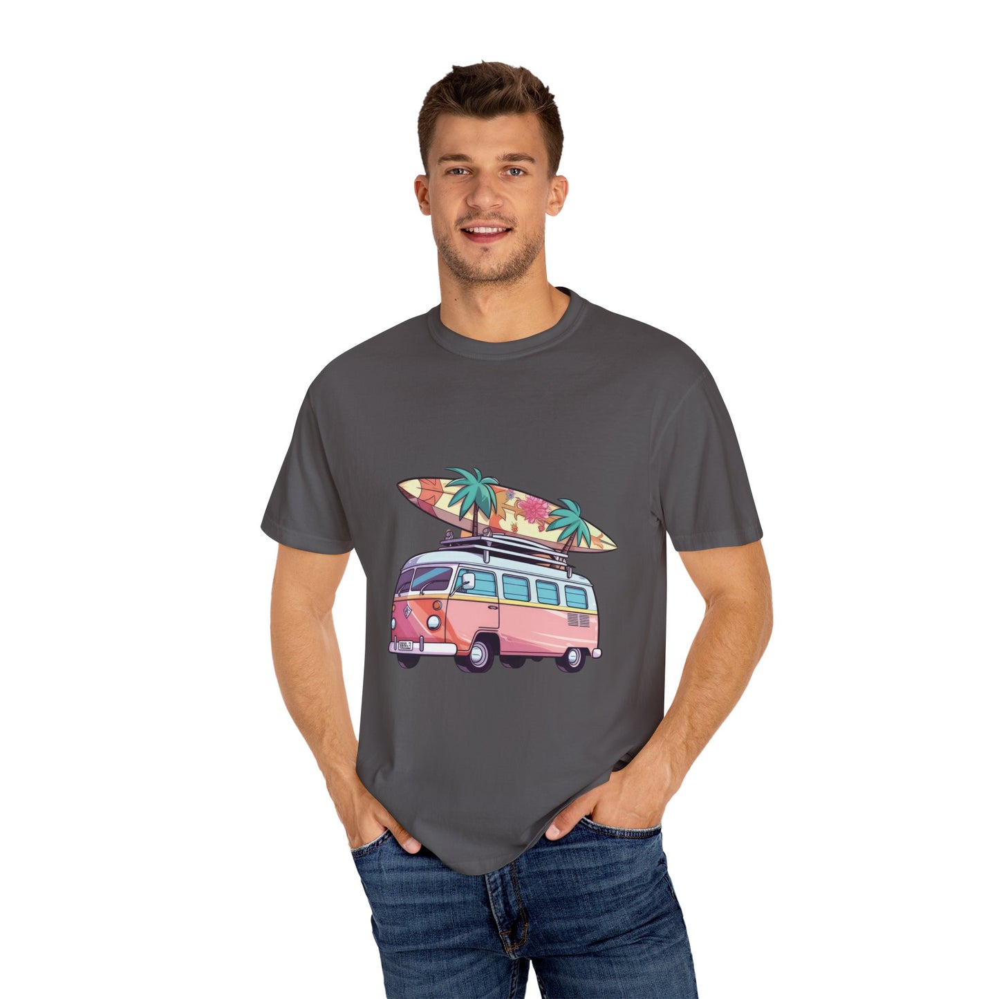 Retro Surf Van: Unisex Garment-Dyed T-shirt