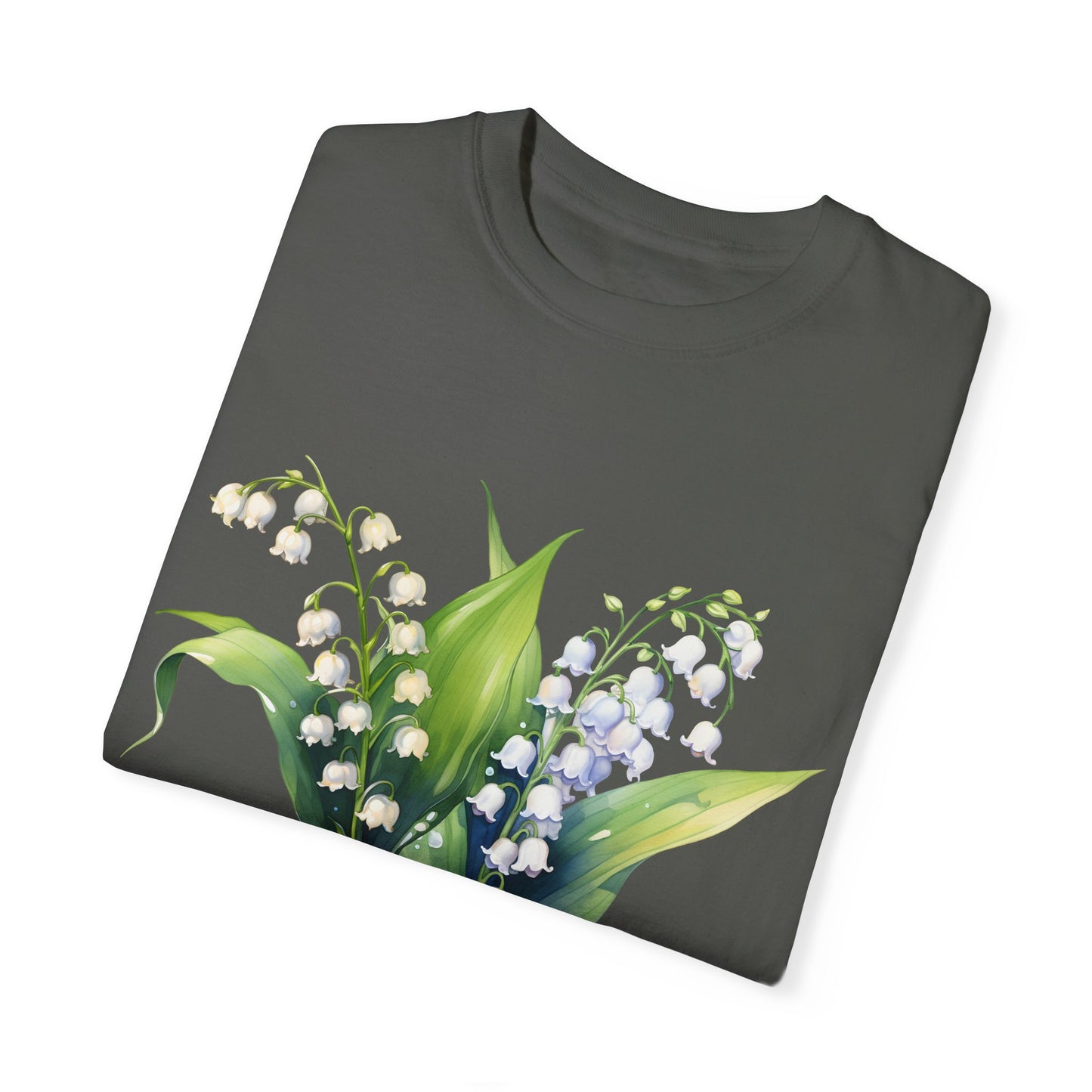 May Birth Flower "Lily of the Valley" (For Dark Fabric) - Unisex Garment-Dyed T-shirt