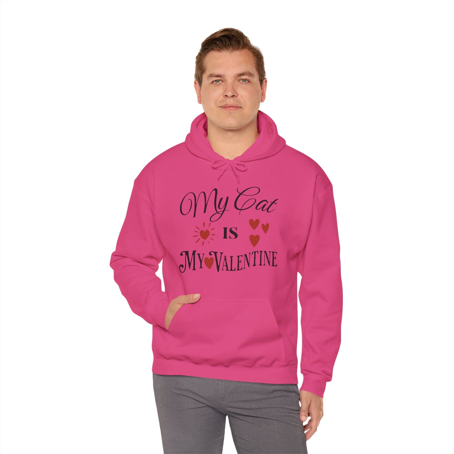 My Cat Is My Valentine - Unisex Heavy Blend™ Hooded Sweatshirt