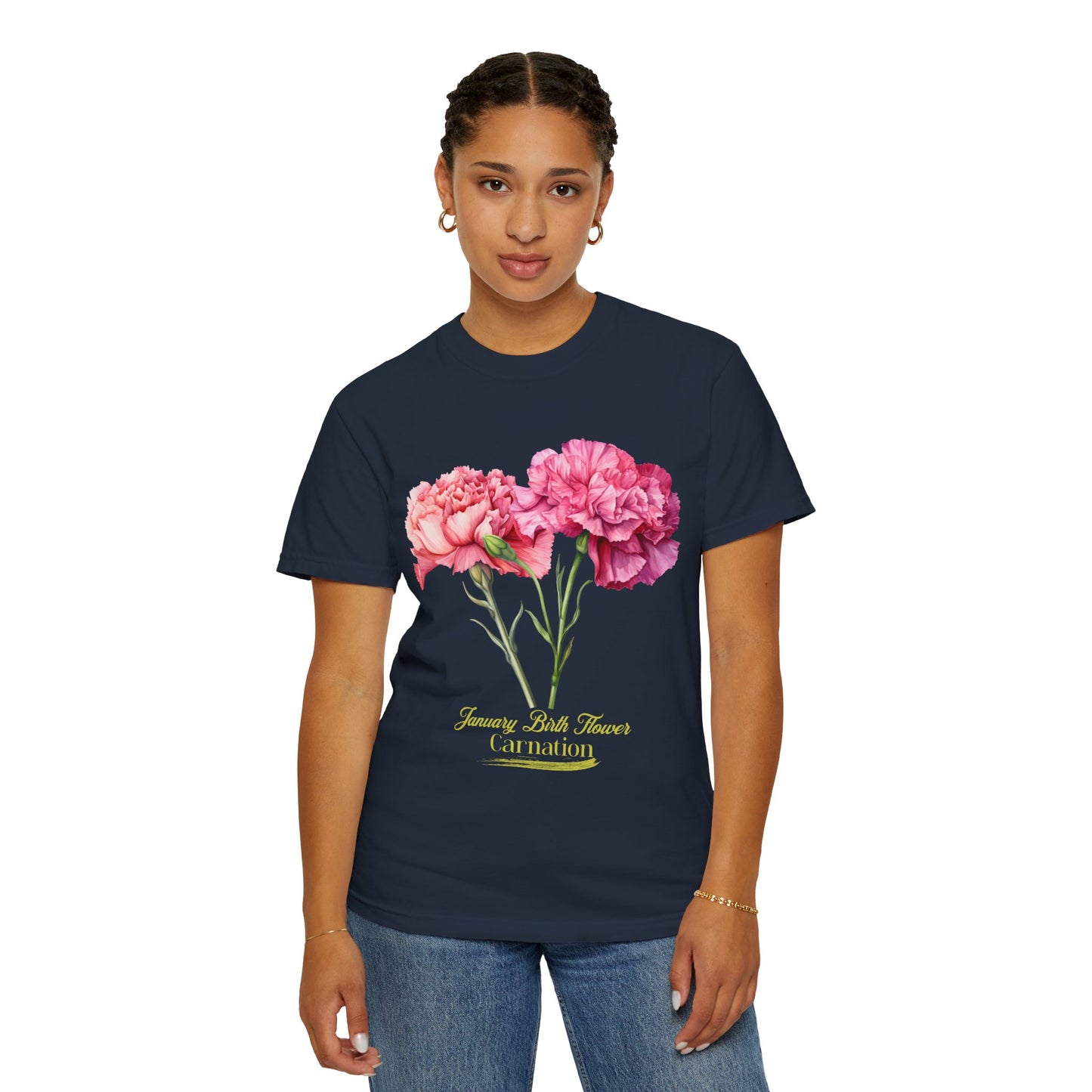 January Birth Flower "Daffodil" (For Print on Dark Fabric) - Unisex Garment-Dyed T-shirt