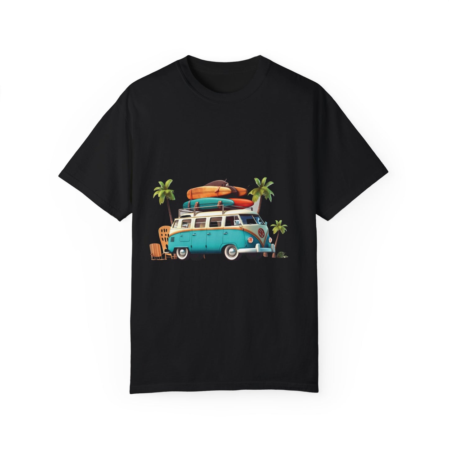 Retro Surf Van: Unisex Garment-Dyed T-shirt