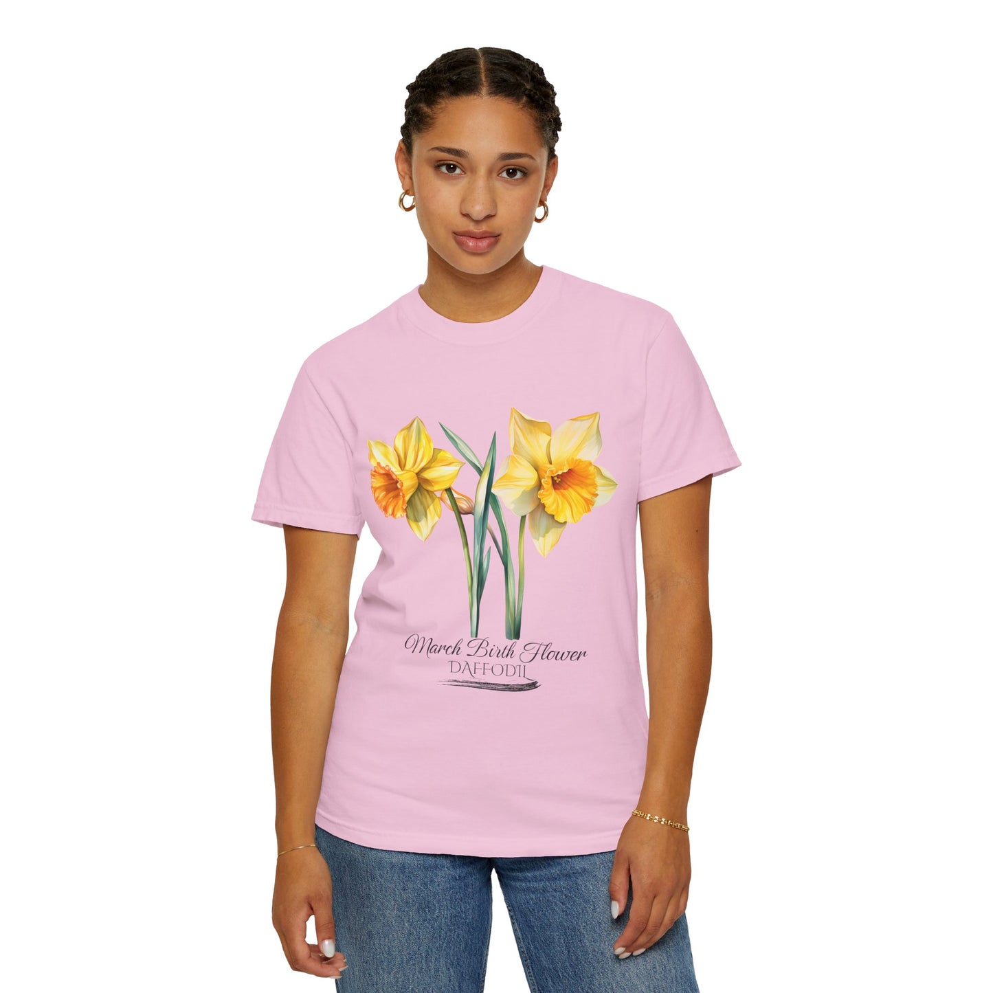 March Birth Flower "Daffodil" - Unisex Garment-Dyed T-shirt