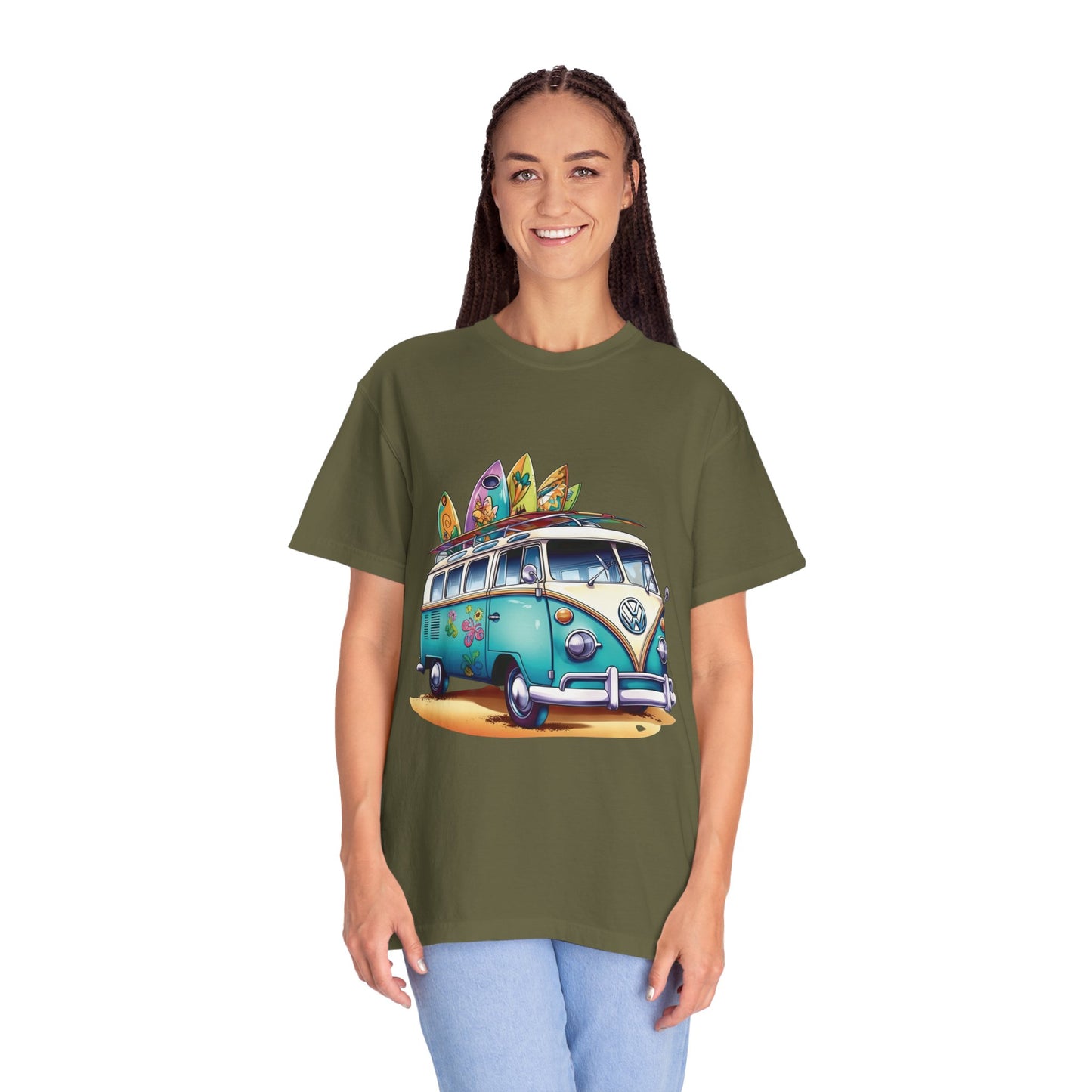 Retro Surf Van: Unisex Garment-Dyed T-shirt