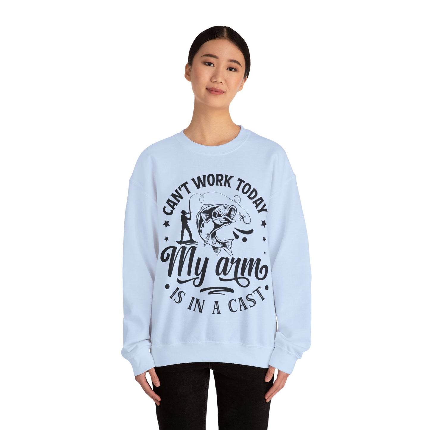 Can't work today, my arm is in a cast - Unisex Heavy Blend™ Crewneck Sweatshirt