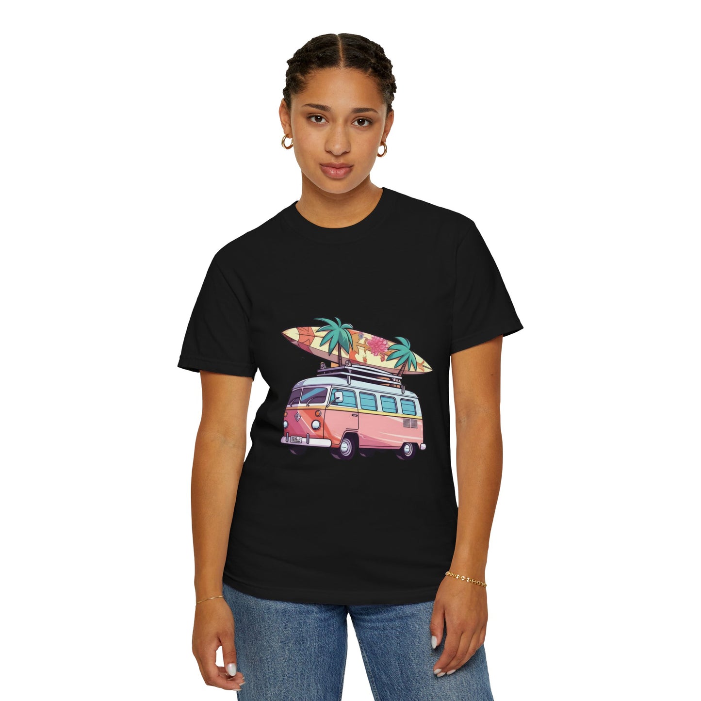 Retro Surf Van: Unisex Garment-Dyed T-shirt