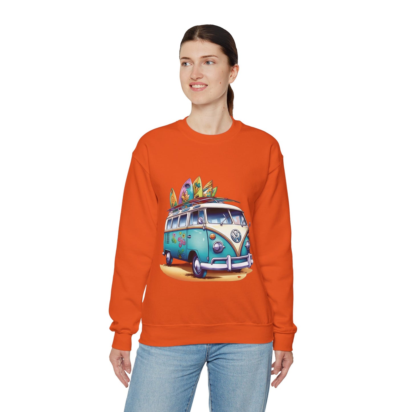 Retro Surf Van - Unisex Heavy Blend™ Crewneck Sweatshirt