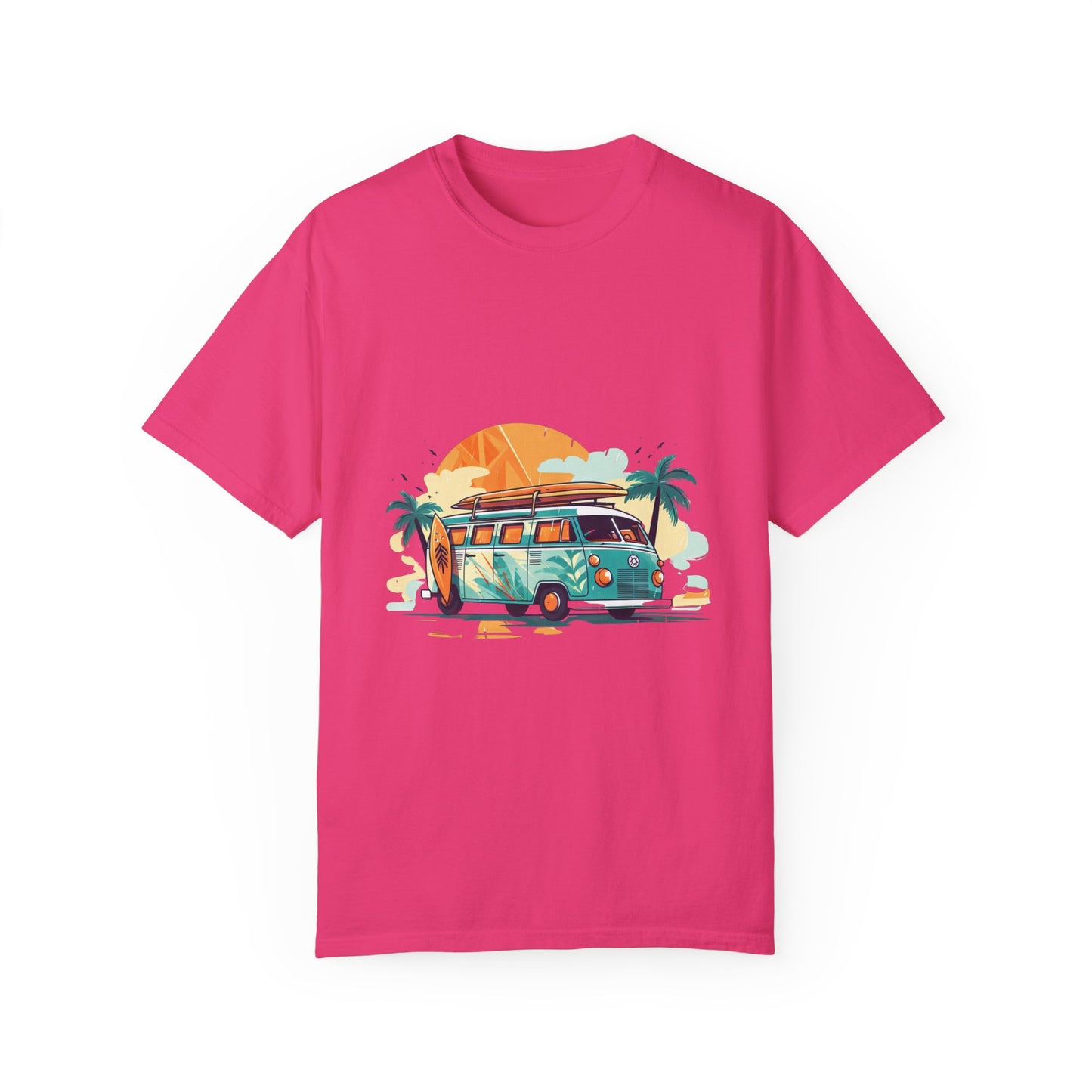 Retro Surf Van: Unisex Garment-Dyed T-shirt