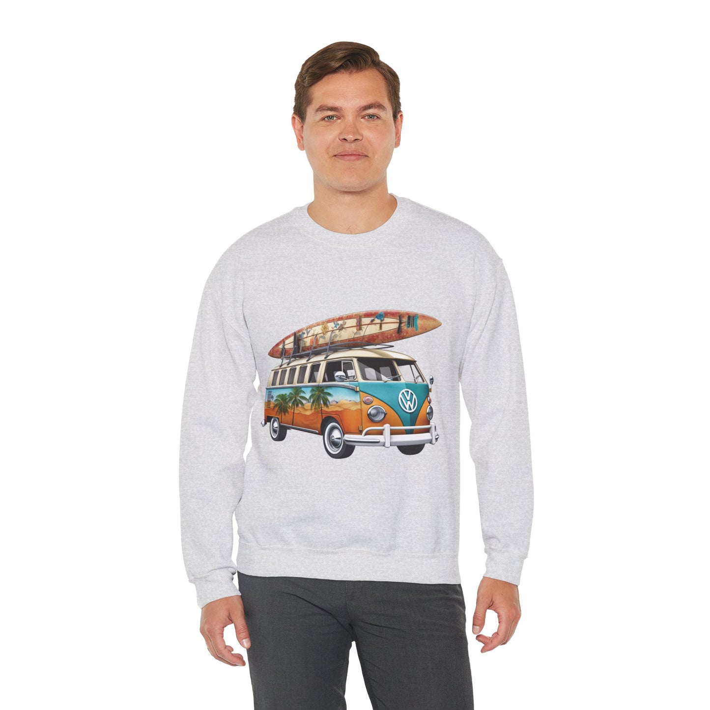 Retro Surf Van - Unisex Heavy Blend™ Crewneck Sweatshirt