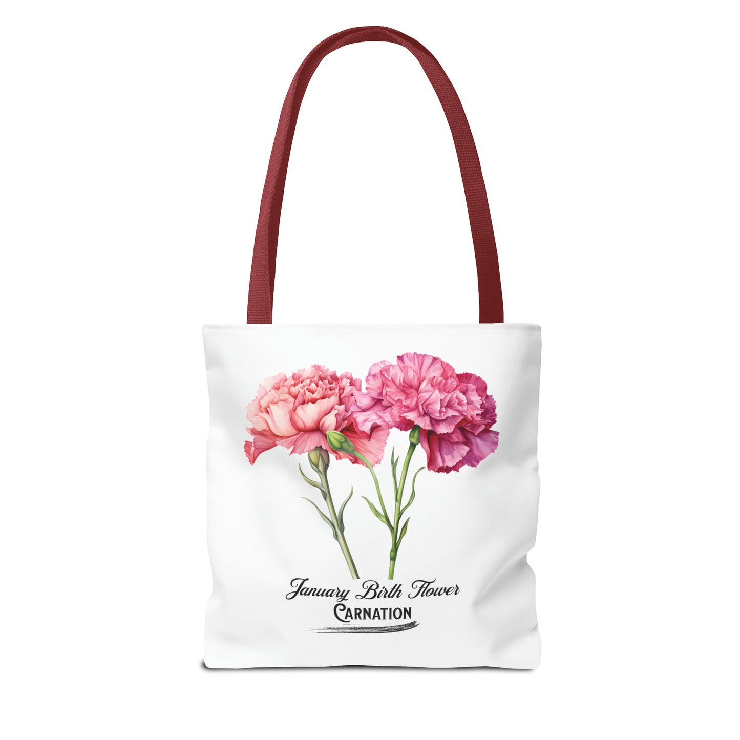 January Birth Flower: Carnation - Tote Bag (AOP)