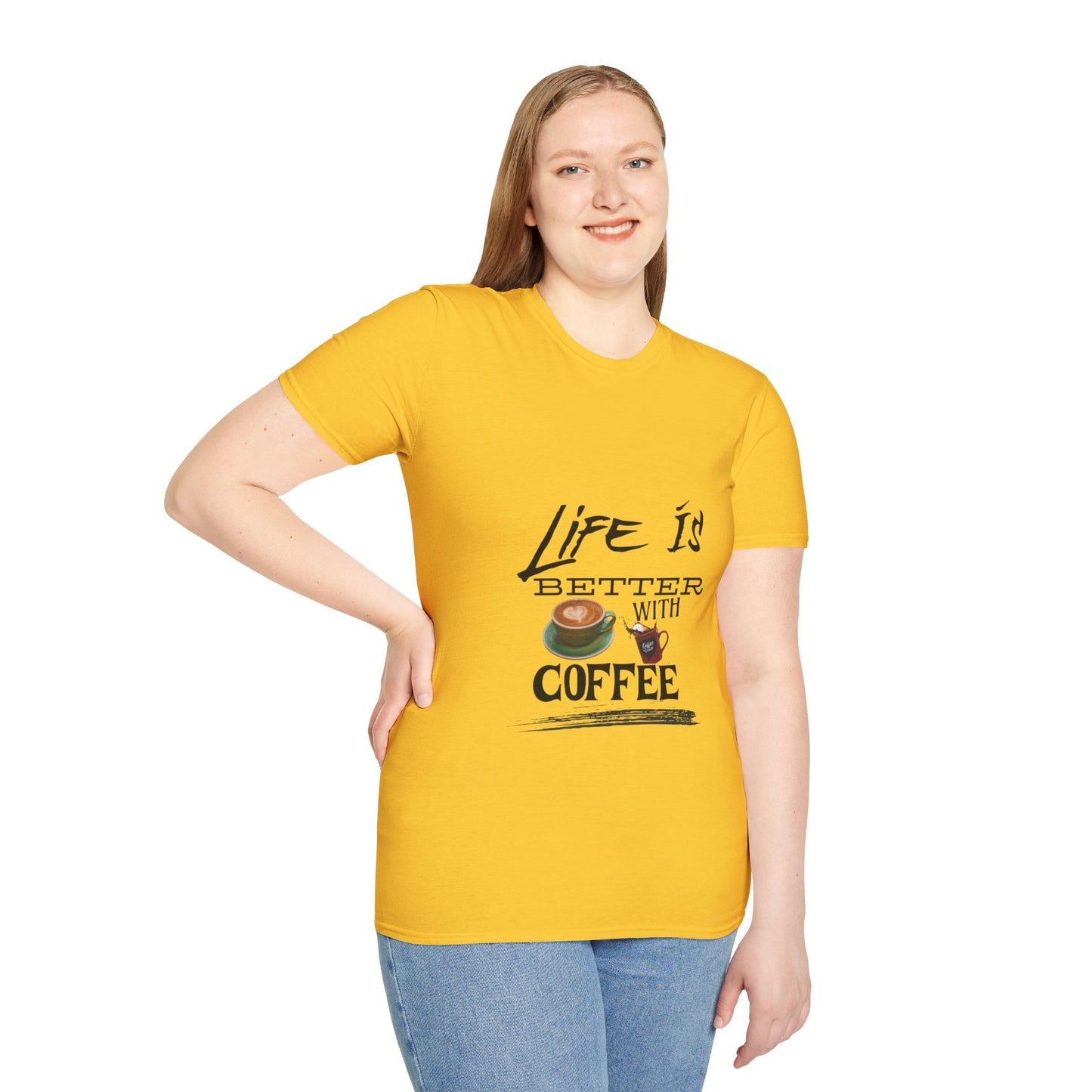 Life Is Better With Coffee - Unisex Softstyle T-Shirt