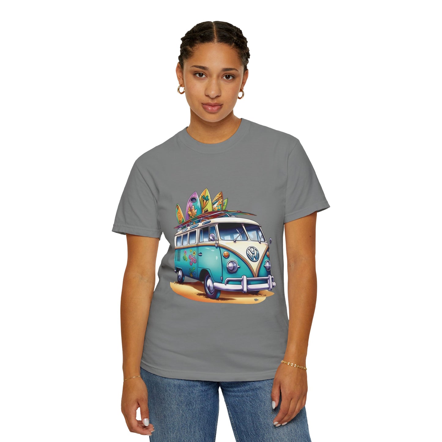 Retro Surf Van: Unisex Garment-Dyed T-shirt