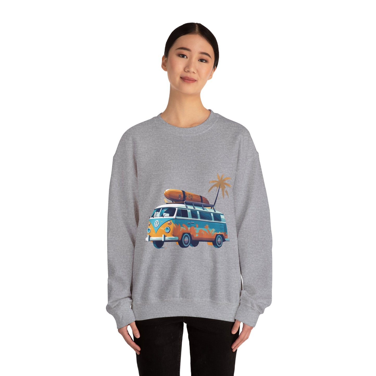 Retro Surf Van - Unisex Heavy Blend™ Crewneck Sweatshirt