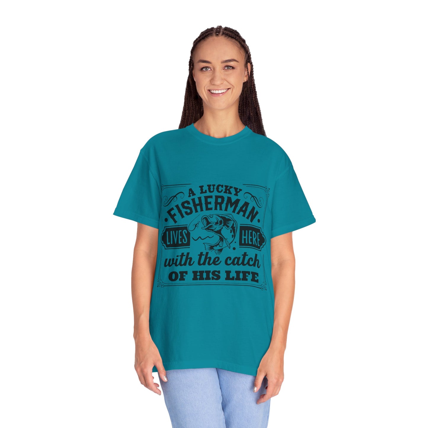 Fisherman lives here: Unisex Garment-Dyed T-shirt