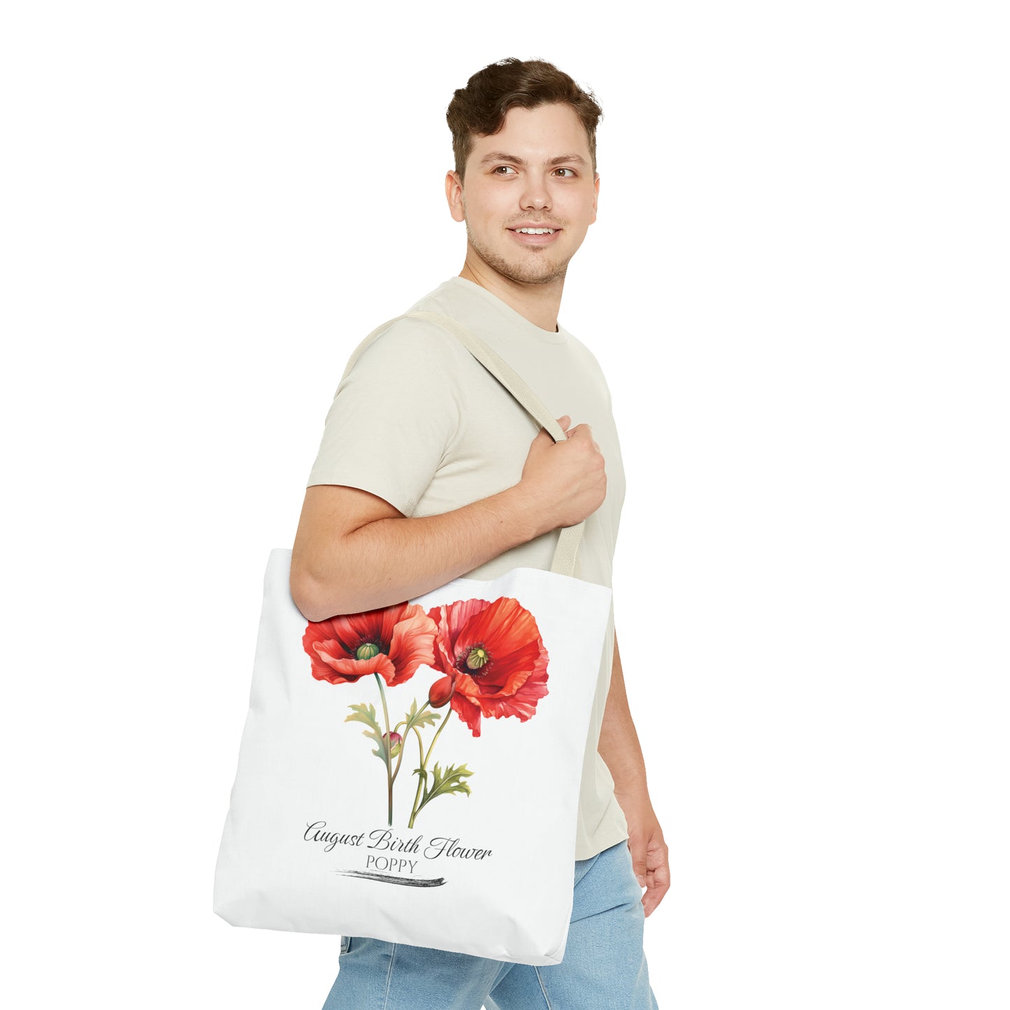 August Birth Flower: Poppy - Tote Bag (AOP)