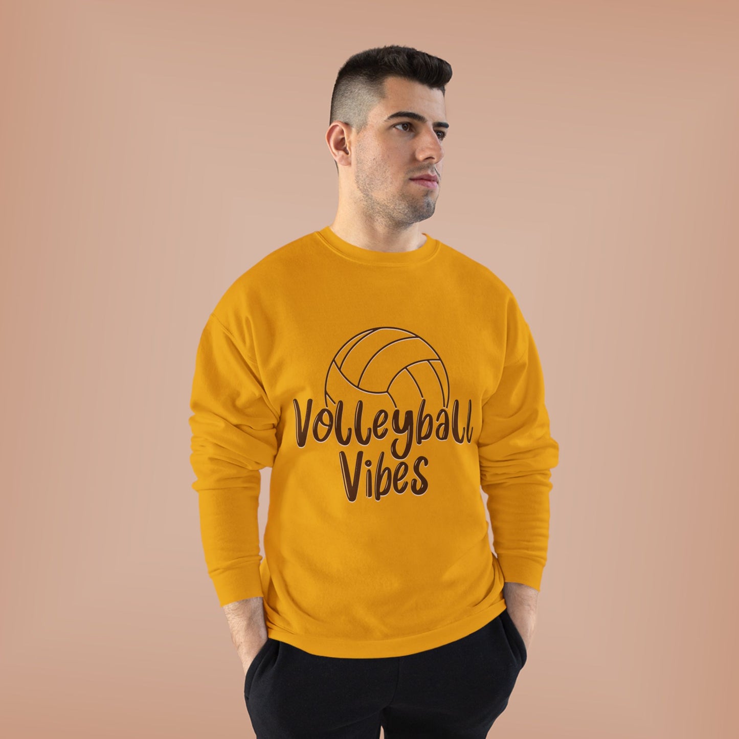 Unisex Volleyball Vibes Crewneck Sweatshirt, Trendy Sports Apparel, Cozy Gift for Athletes, Volleyball Lover's Gear, Eco-Friendly Fashion