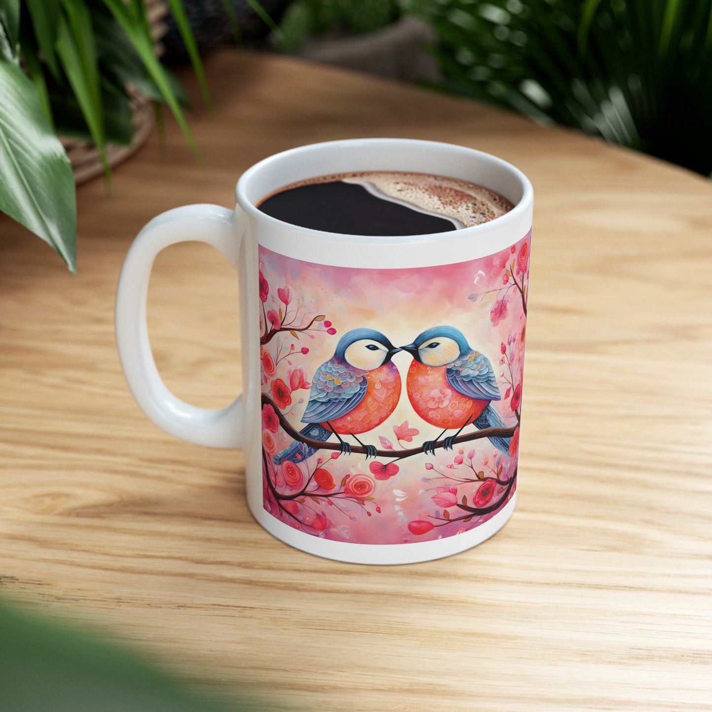 Kissing Bird: Ceramic Mug 11oz