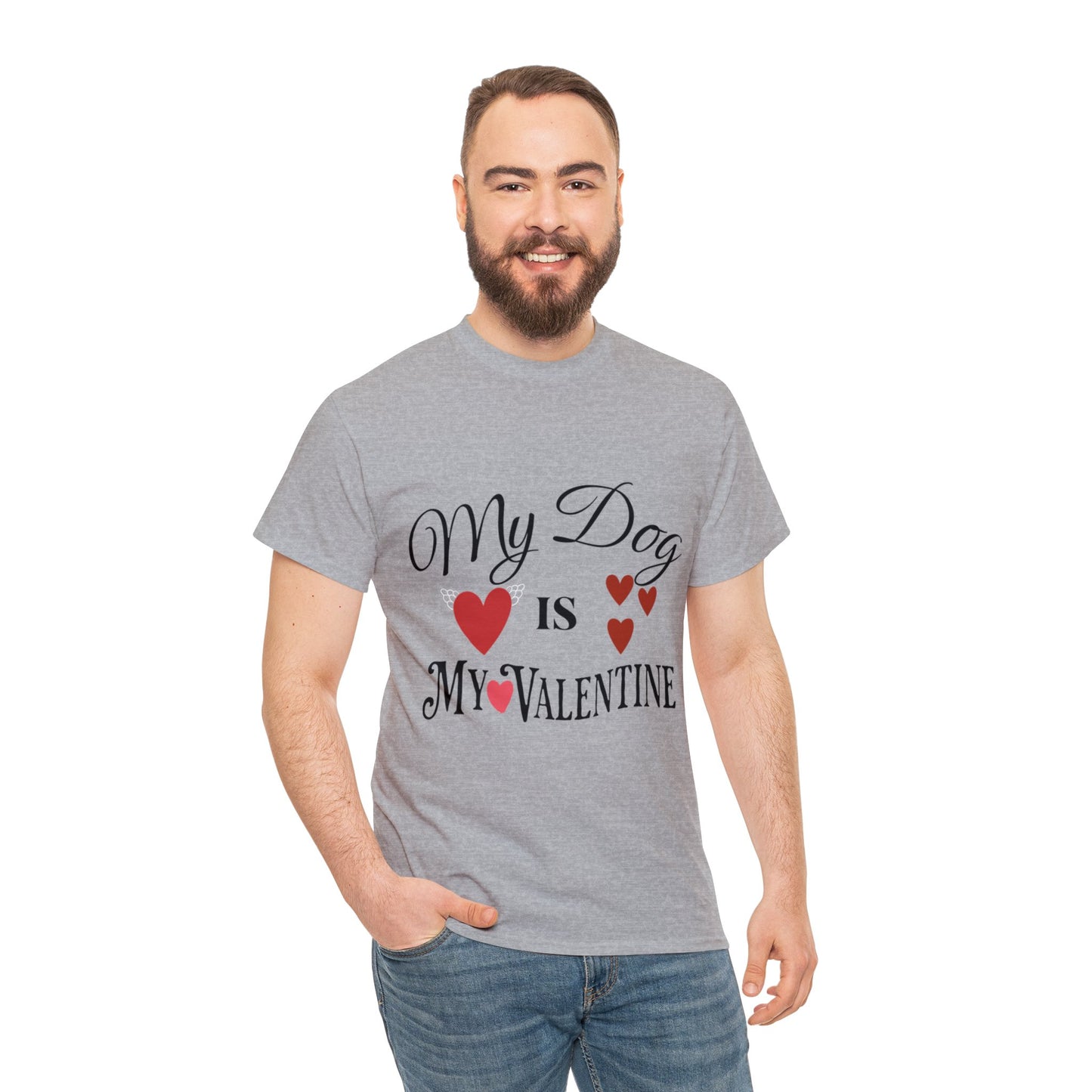 My Dog Is My Valentine1 - Unisex Heavy Cotton Tee