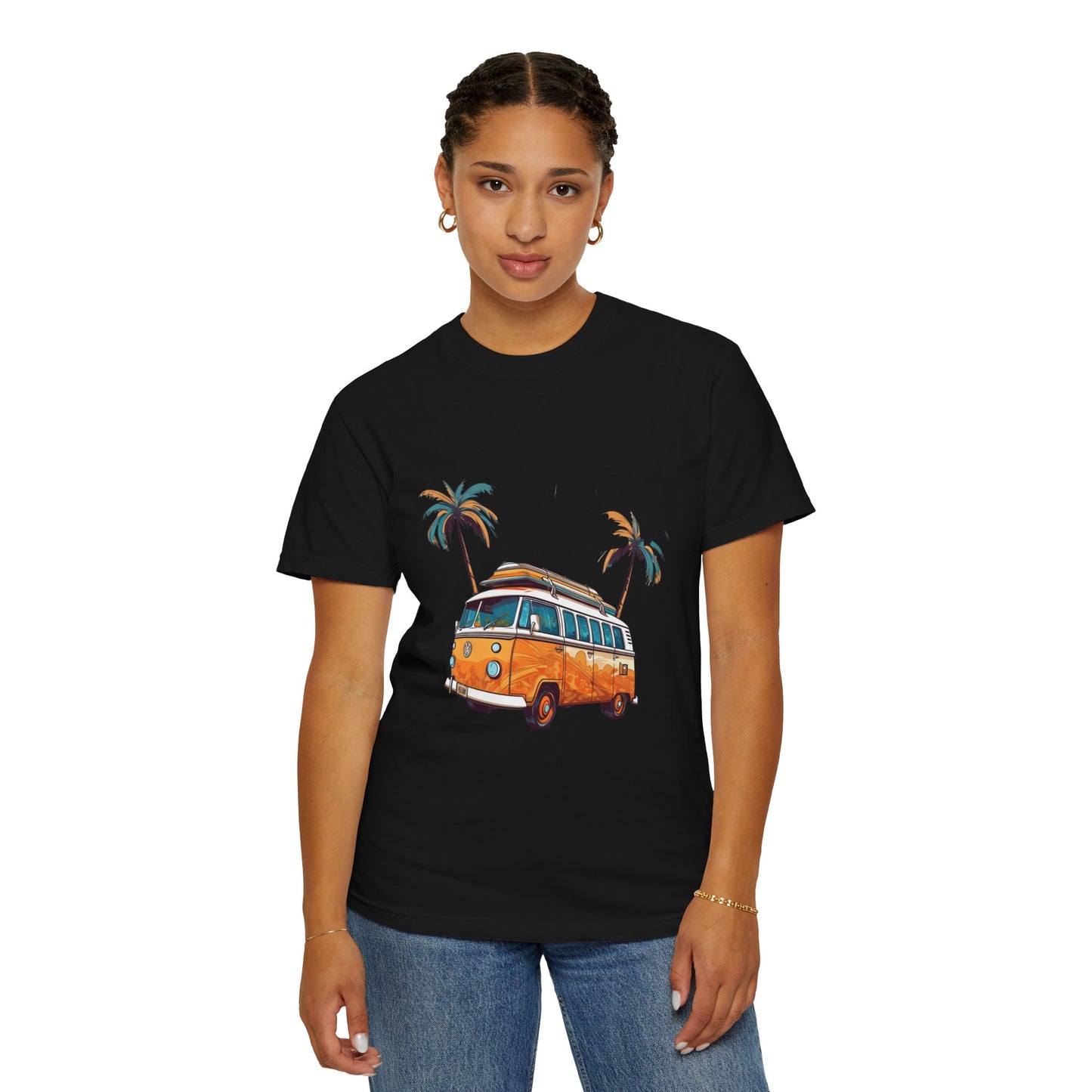 Retro Surf Van: Unisex Garment-Dyed T-shirt