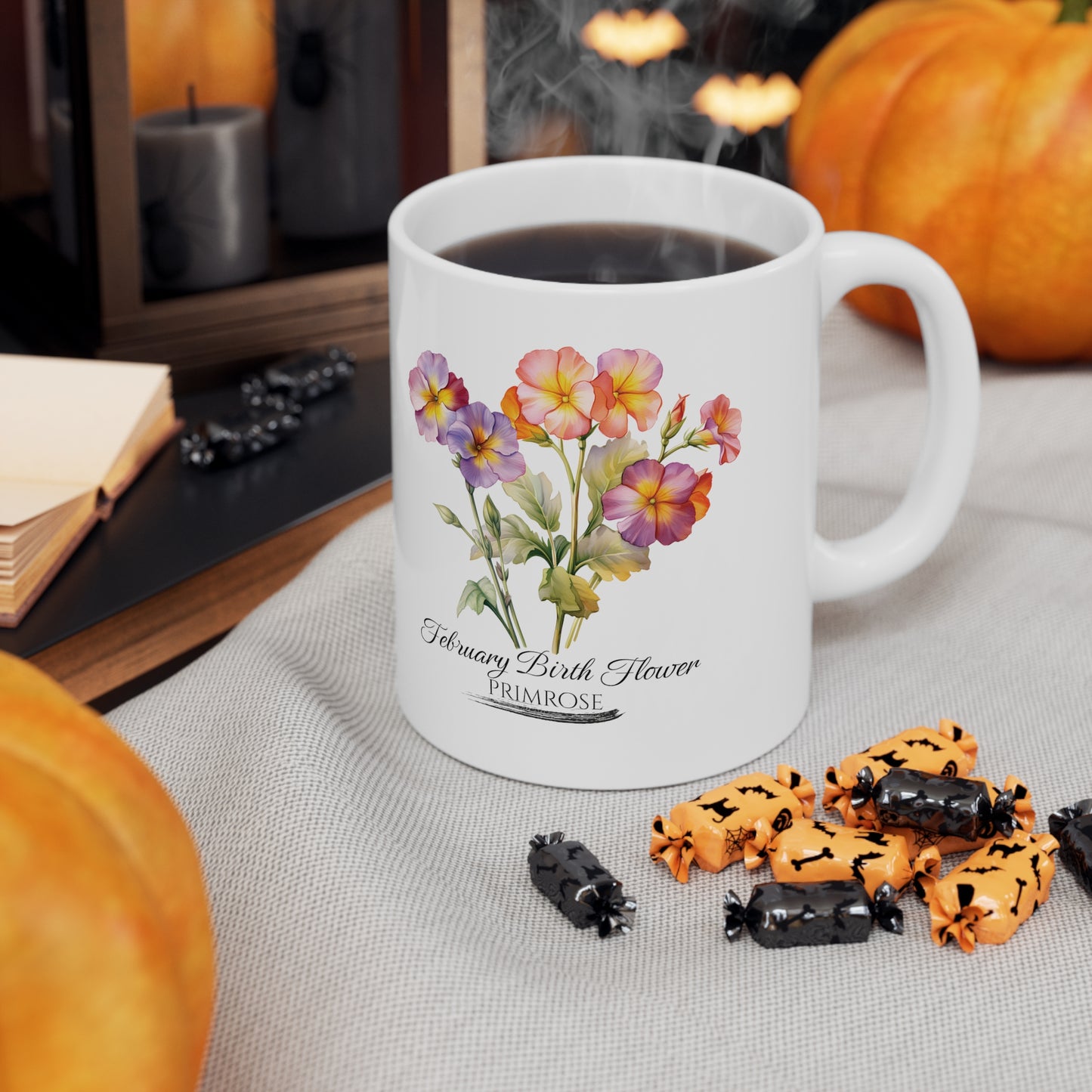 February Birth Flower (Primrose): Ceramic Mug 11oz