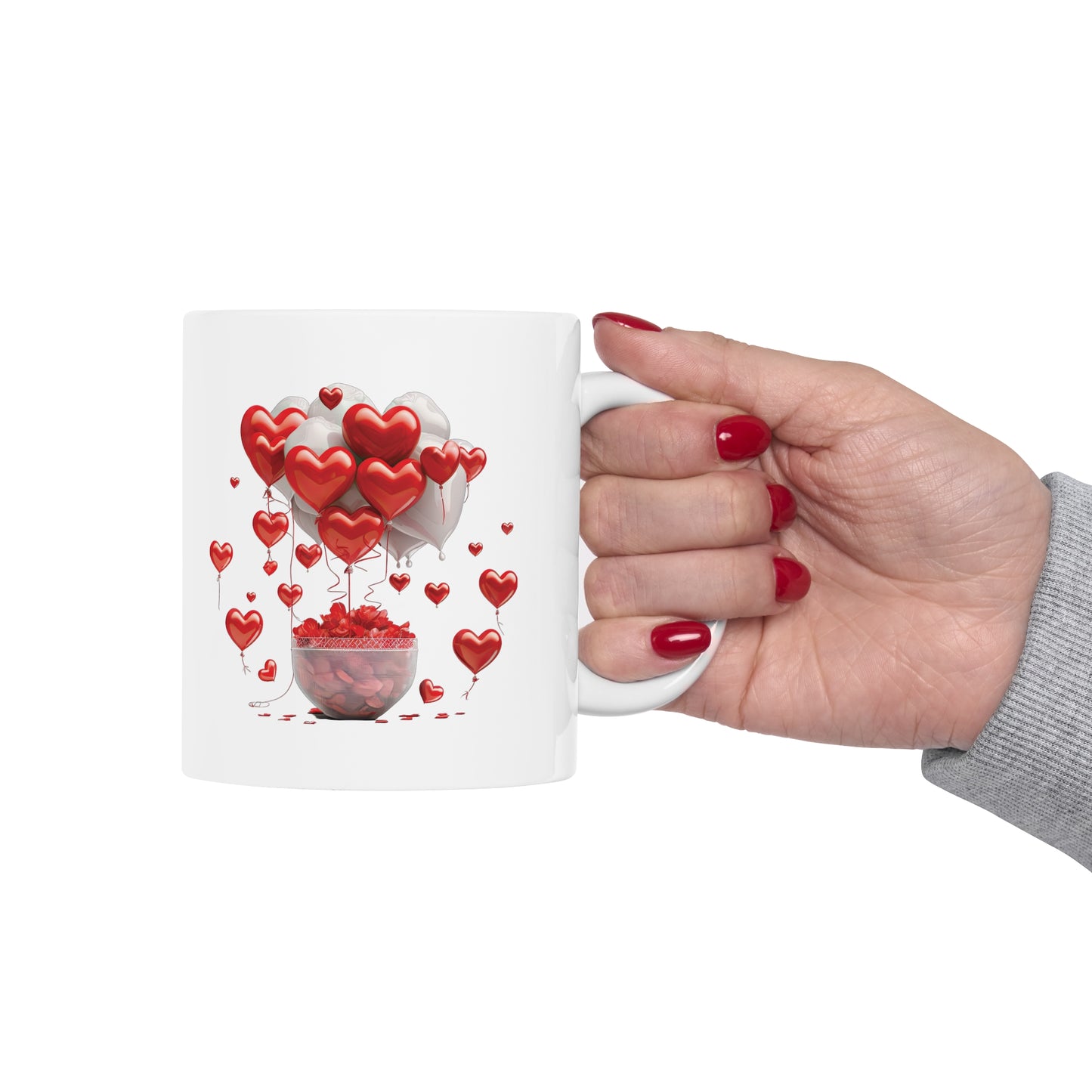 Valentine's Heart Basket: Ceramic Mug 11oz