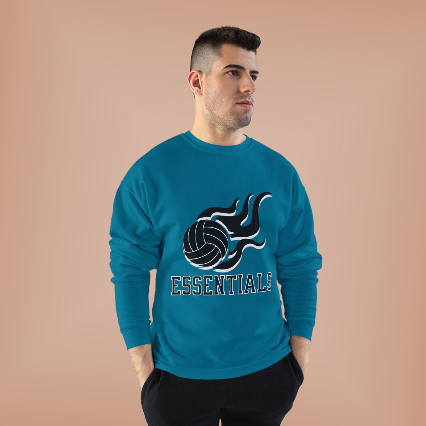 Volleyball Essentials Crewneck Sweatshirt - Unisex Eco-Friendly, Sportswear, Athletic Casual, Team Spirit, Gift for Sports Lovers