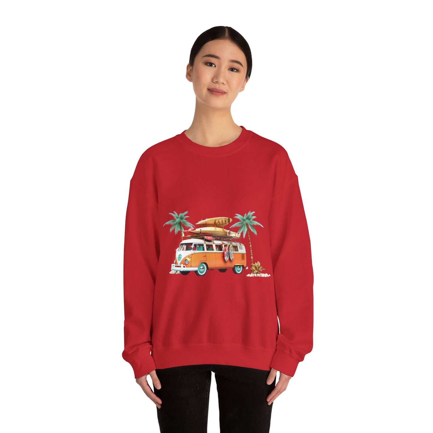 Retro Surf Van - Unisex Heavy Blend™ Crewneck Sweatshirt