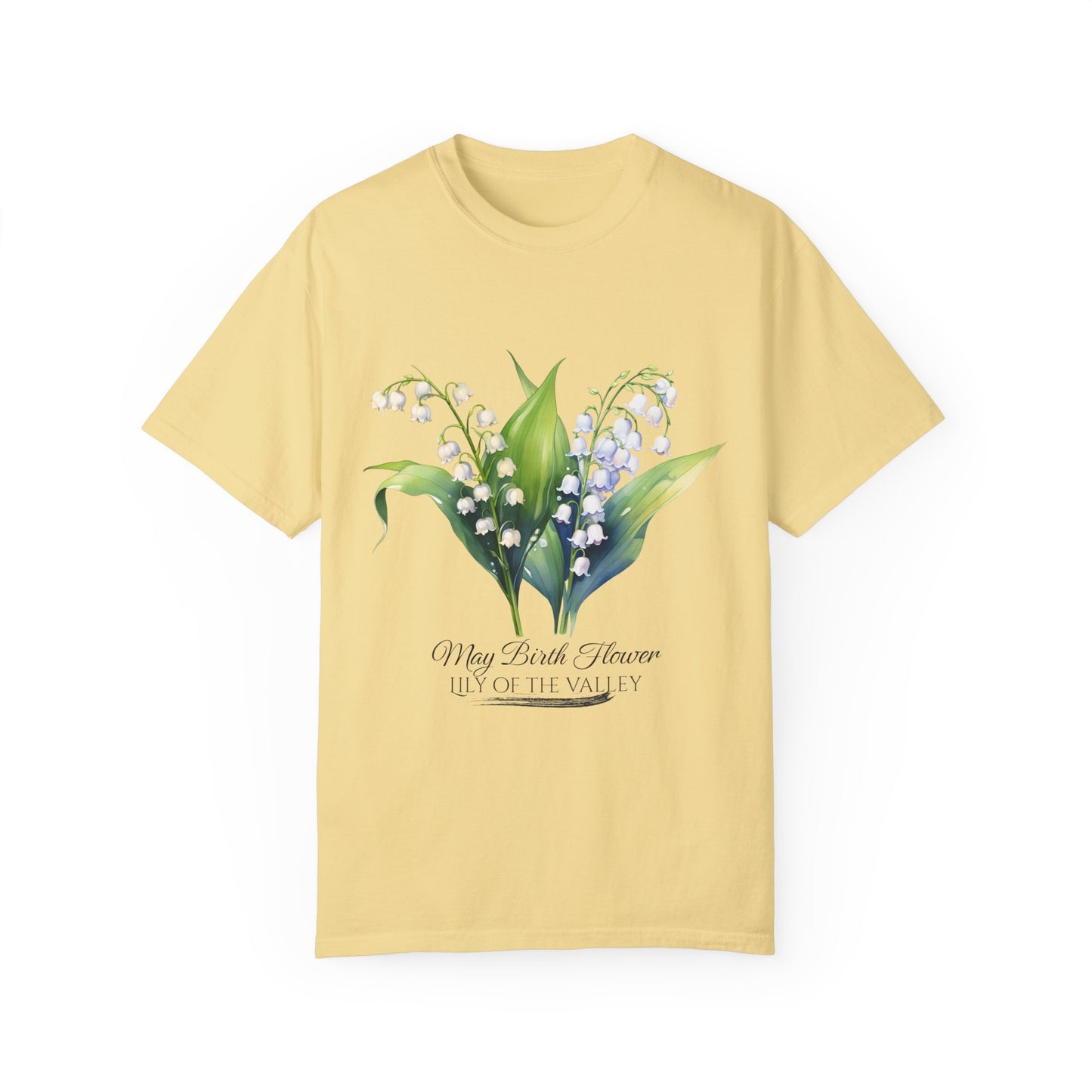 May Birth Flower "Lily of the Valley" - Unisex Garment-Dyed T-shirt