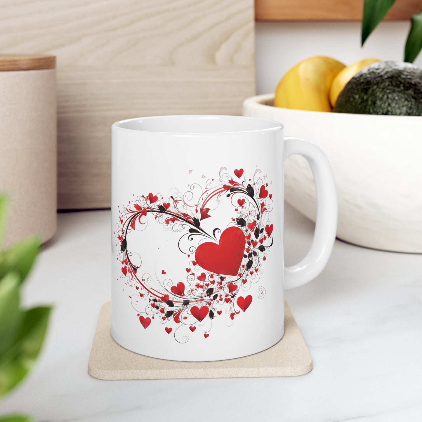 Valentine's Love & Hearts: Ceramic Mug 11oz