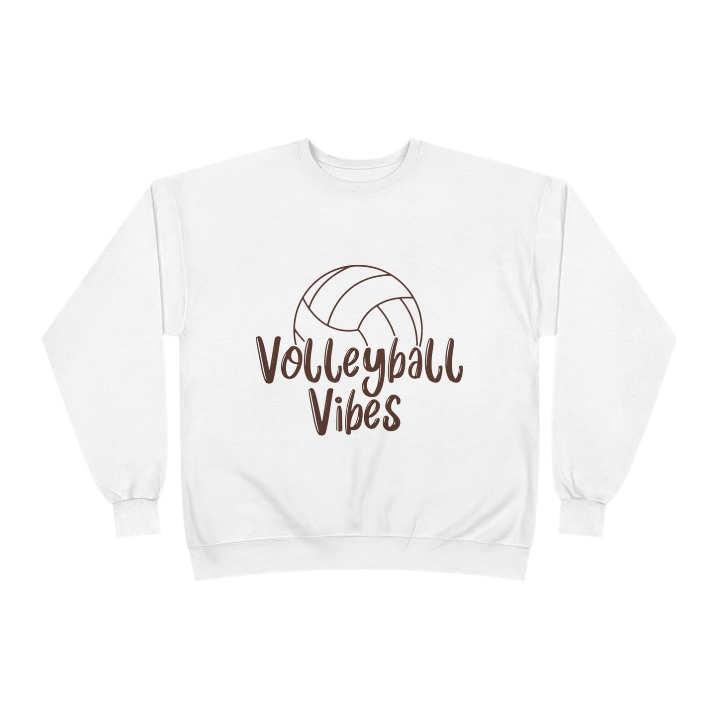 Unisex Volleyball Vibes Crewneck Sweatshirt, Trendy Sports Apparel, Cozy Gift for Athletes, Volleyball Lover's Gear, Eco-Friendly Fashion