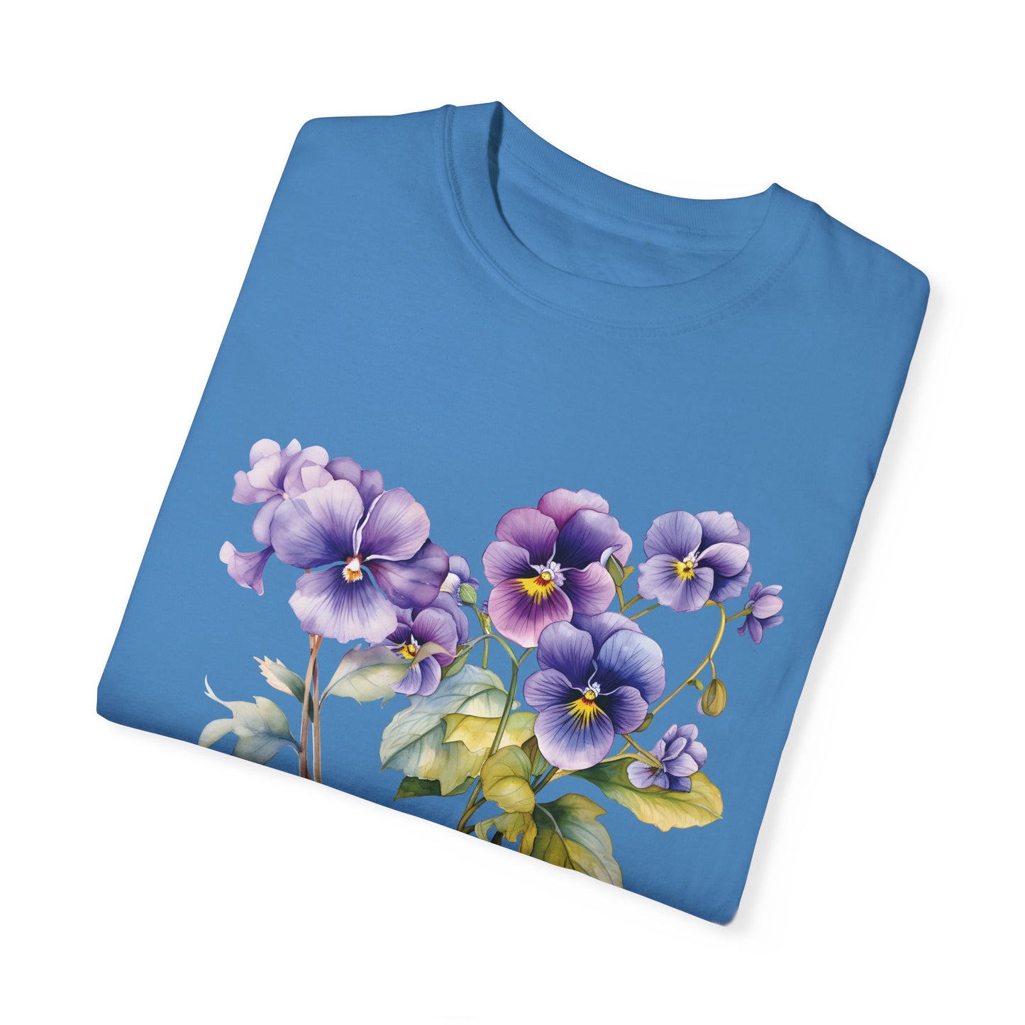 February Birth Flower "Violet" - Unisex Garment-Dyed T-shirt