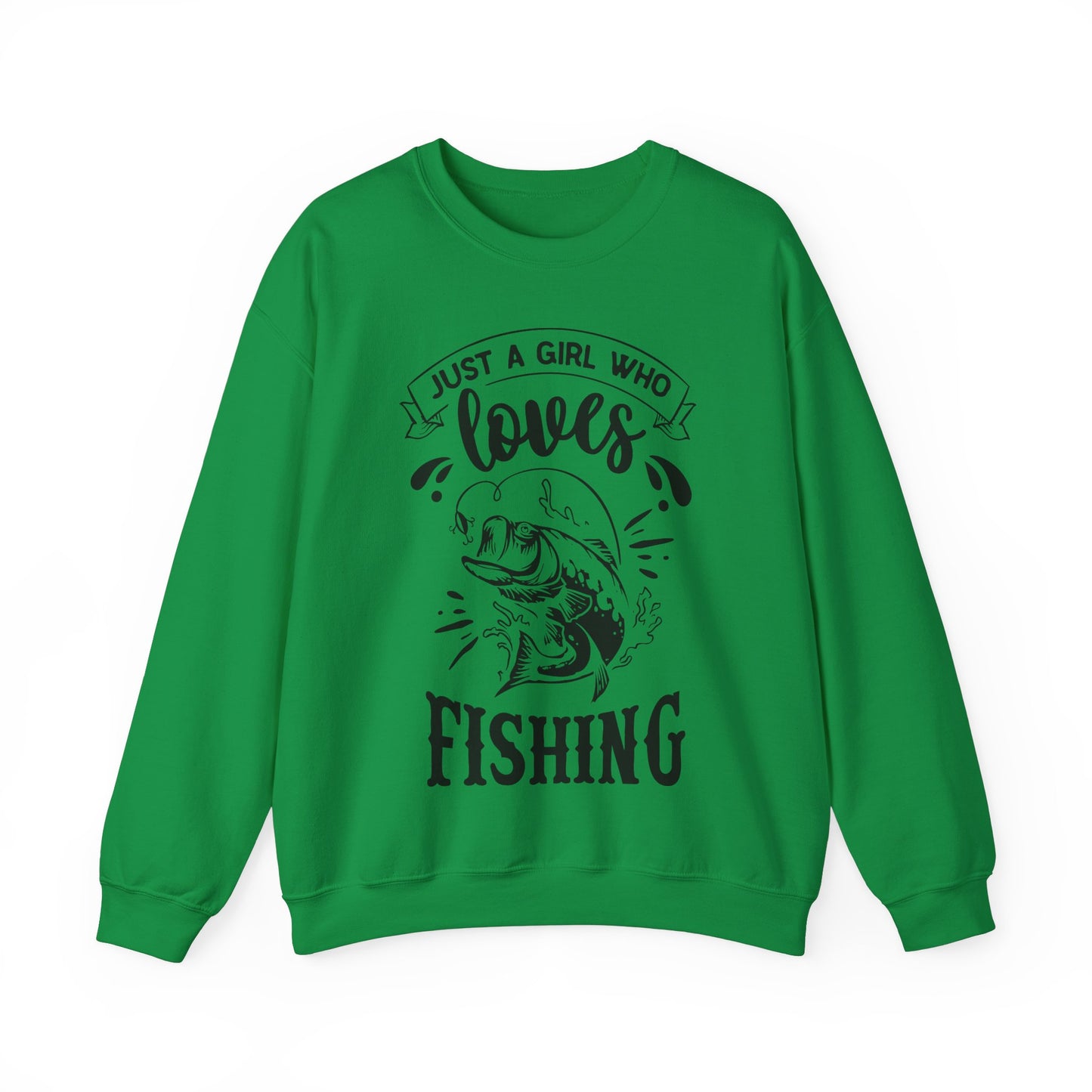 Just a girl who loves fishing - Unisex Heavy Blend™ Crewneck Sweatshirt