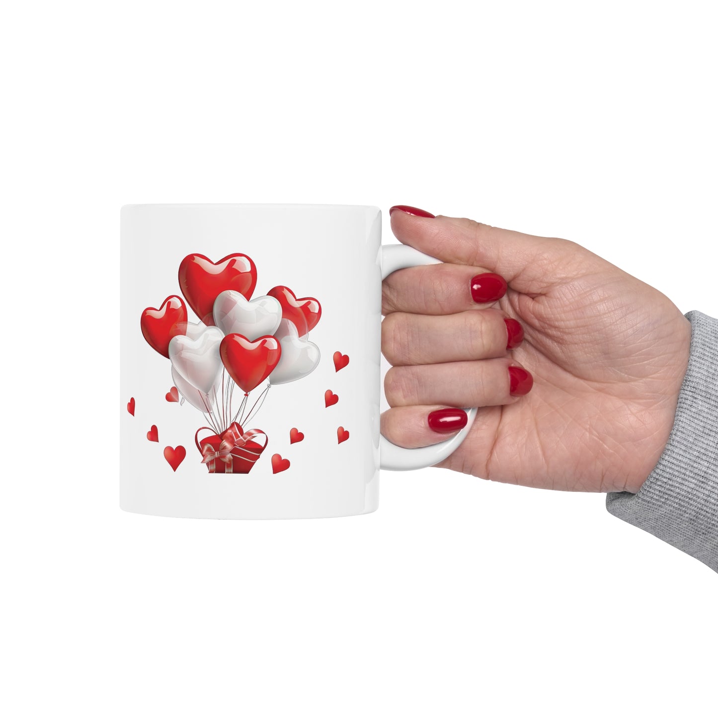 Valentine's Heart Basket: Ceramic Mug 11oz