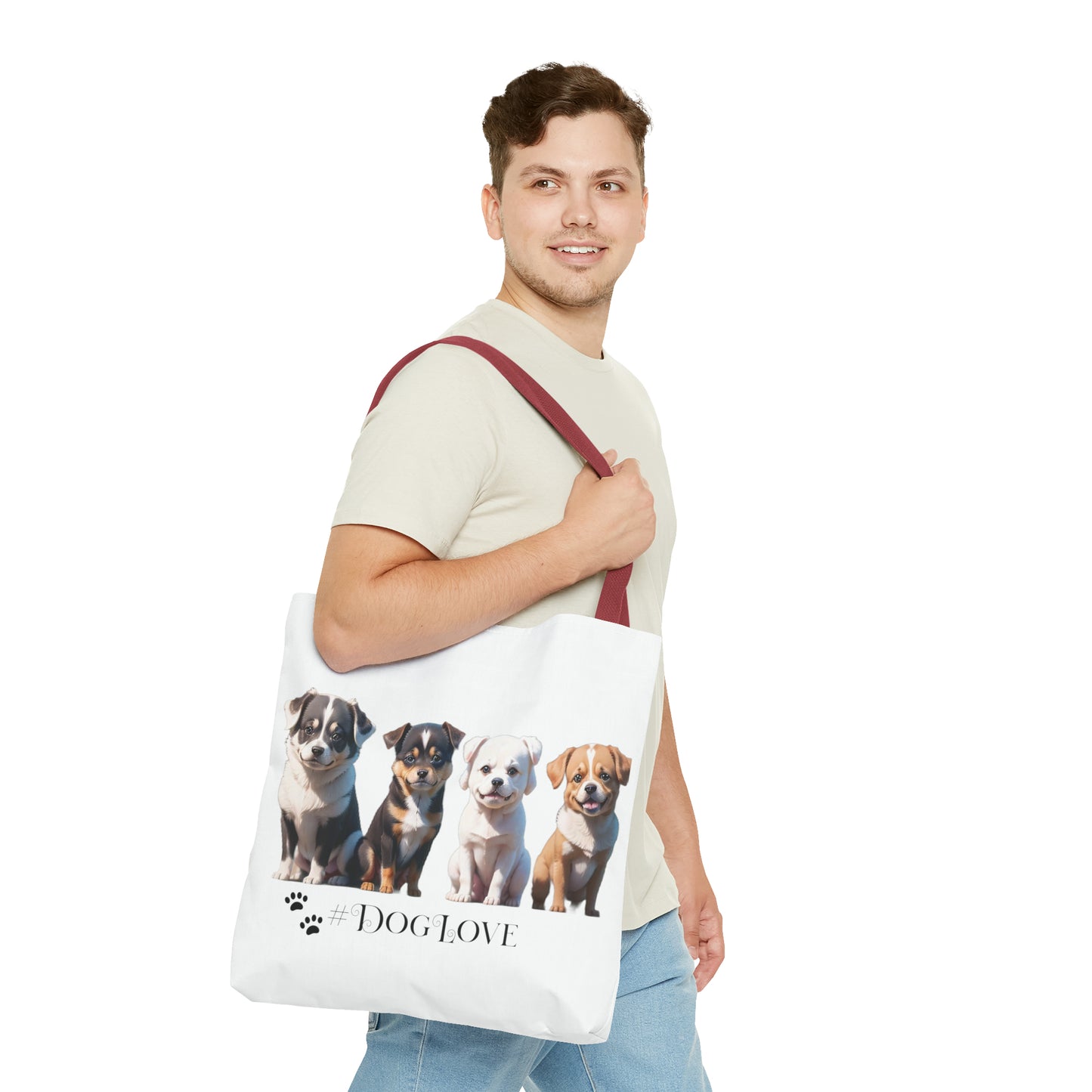 Tote Bag (AOP): #DogLove