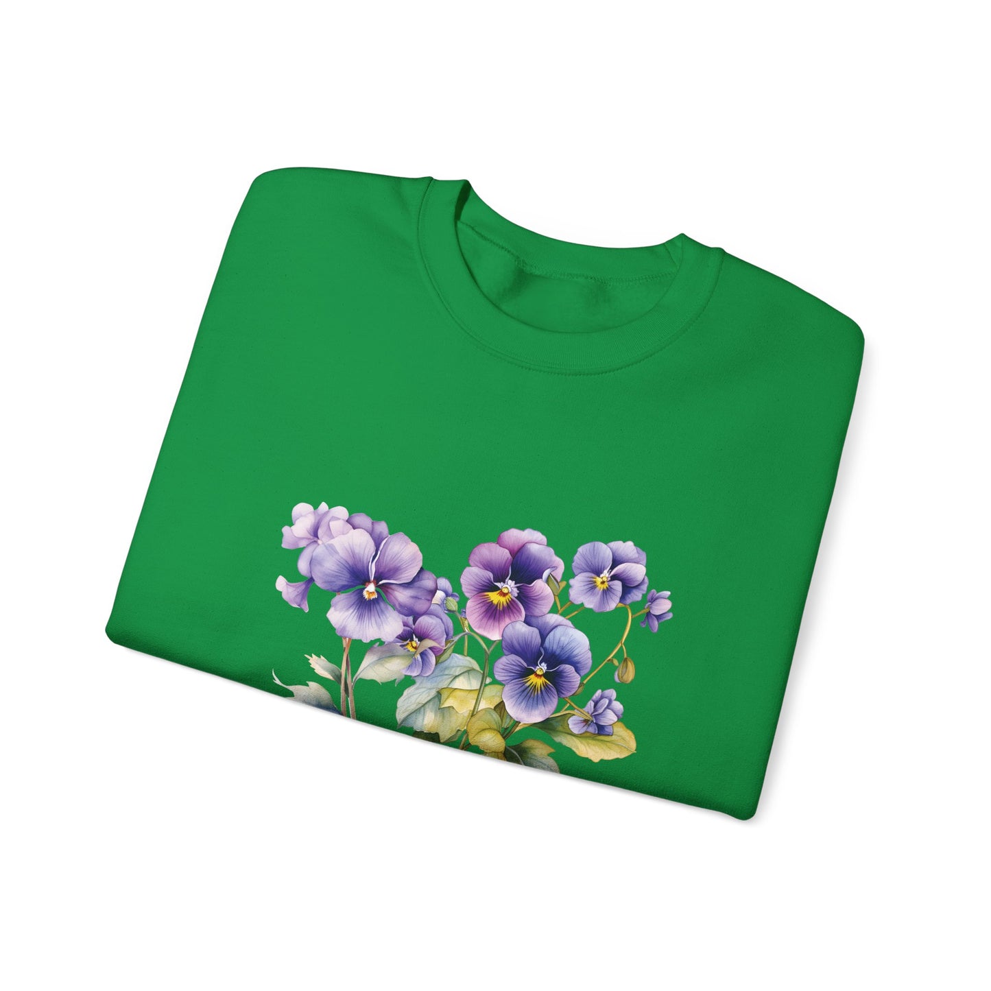 February Birth Flowers (Violet) - Unisex Heavy Blend™ Crewneck Sweatshirt