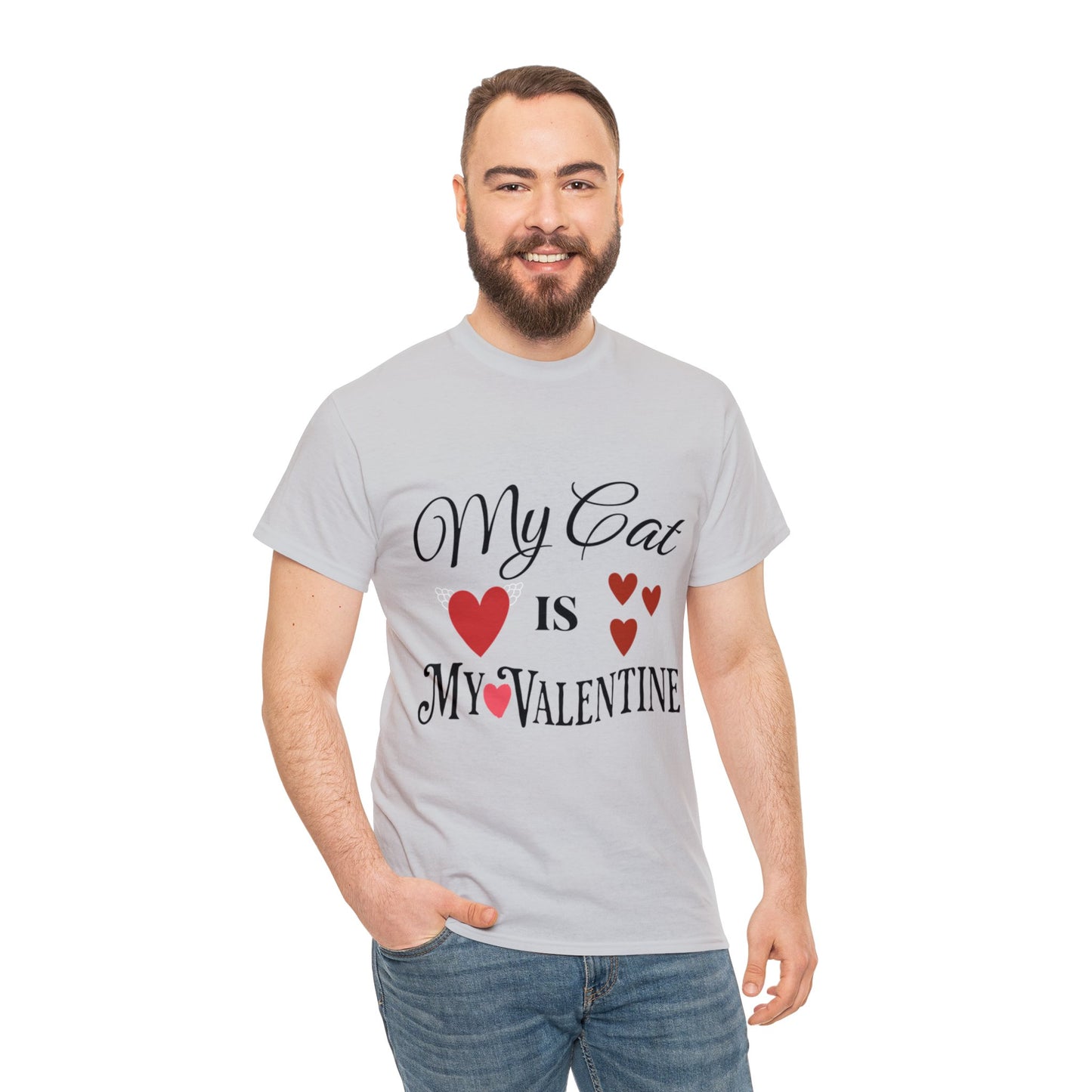 My Cat Is My Valentine1 - Unisex Heavy Cotton Tee