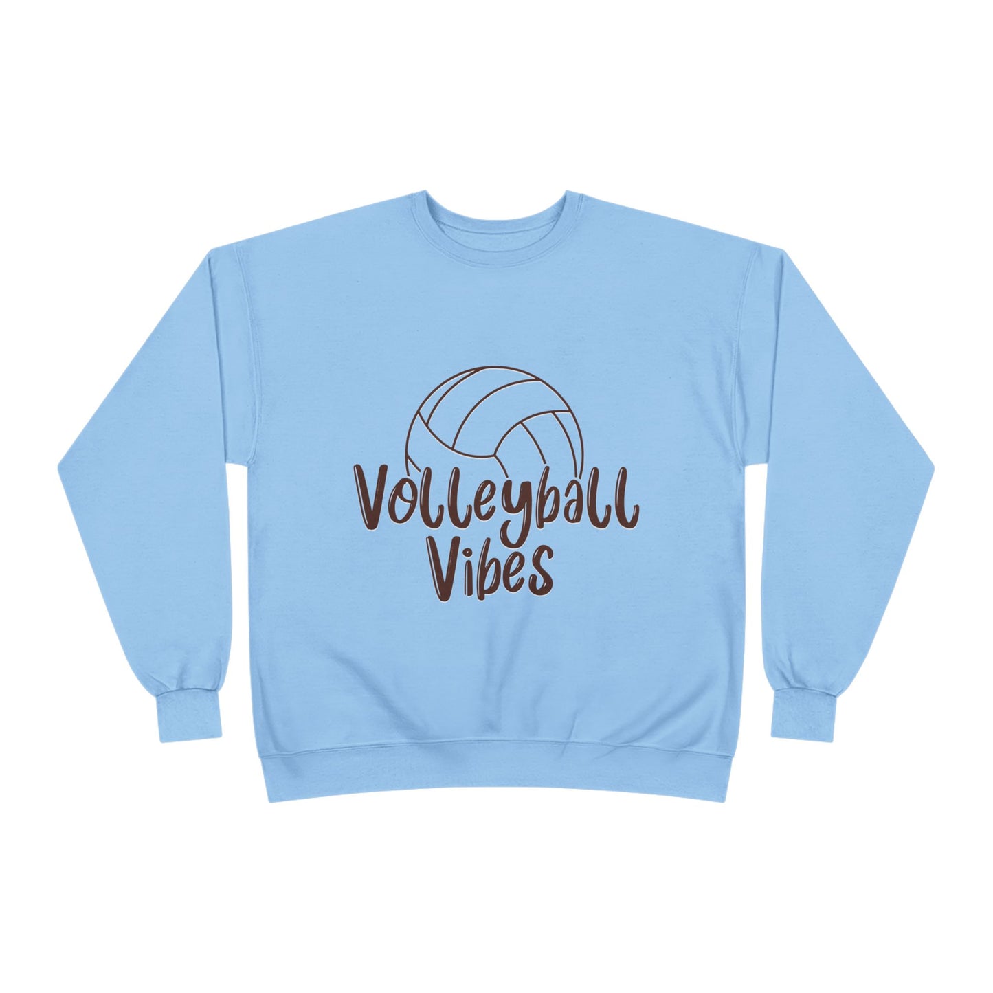 Unisex Volleyball Vibes Crewneck Sweatshirt, Trendy Sports Apparel, Cozy Gift for Athletes, Volleyball Lover's Gear, Eco-Friendly Fashion