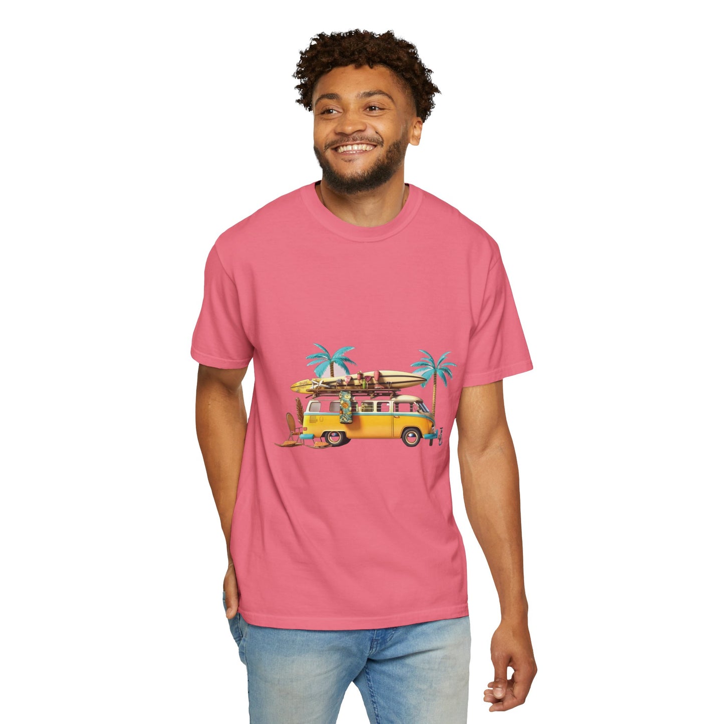 Retro Surf Van: Unisex Garment-Dyed T-shirt