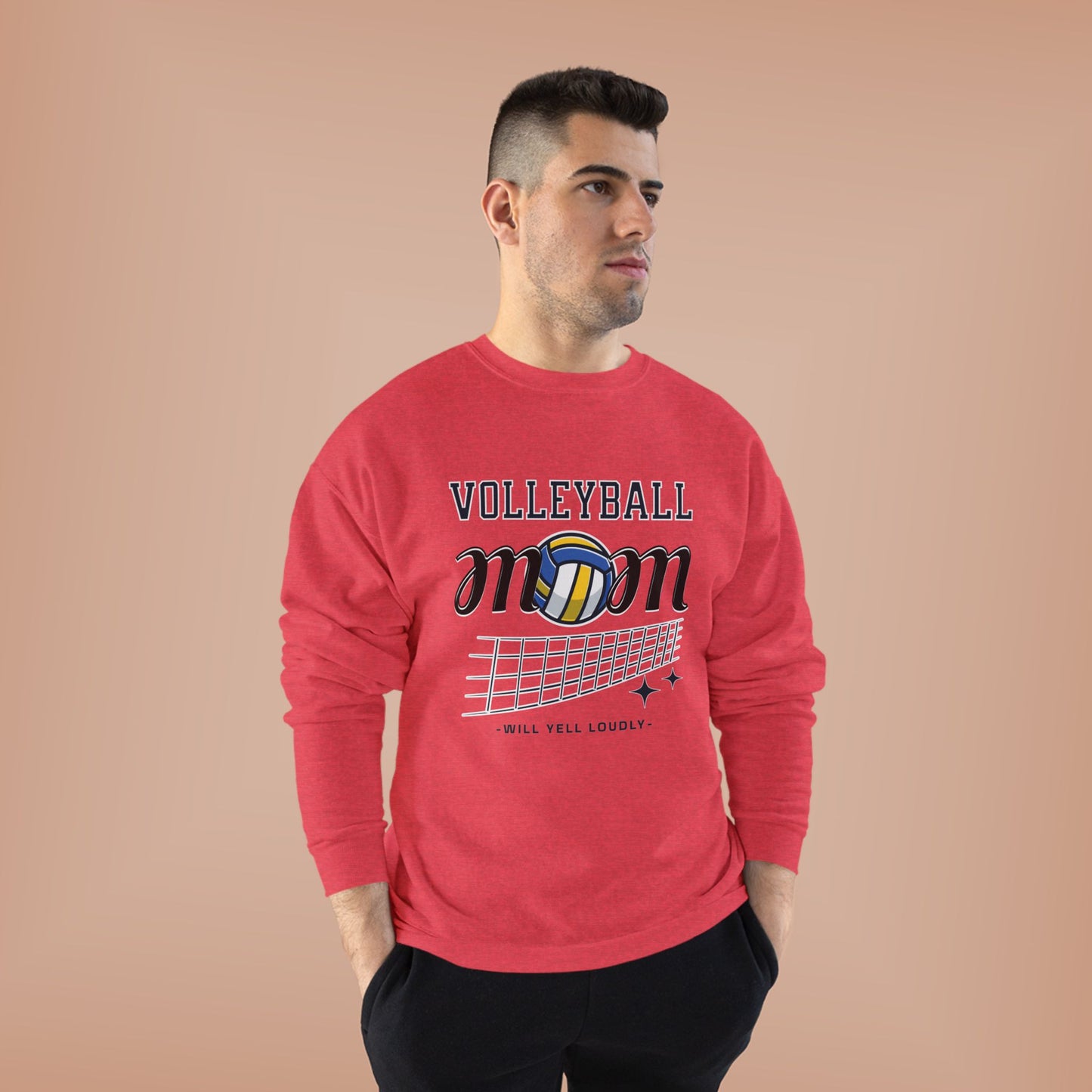 Volleyball Mom Eco-Friendly Crewneck Sweatshirt, Mother's Day Gift, Sports Apparel, Gamer Sweatshirt, Family Celebration Wear