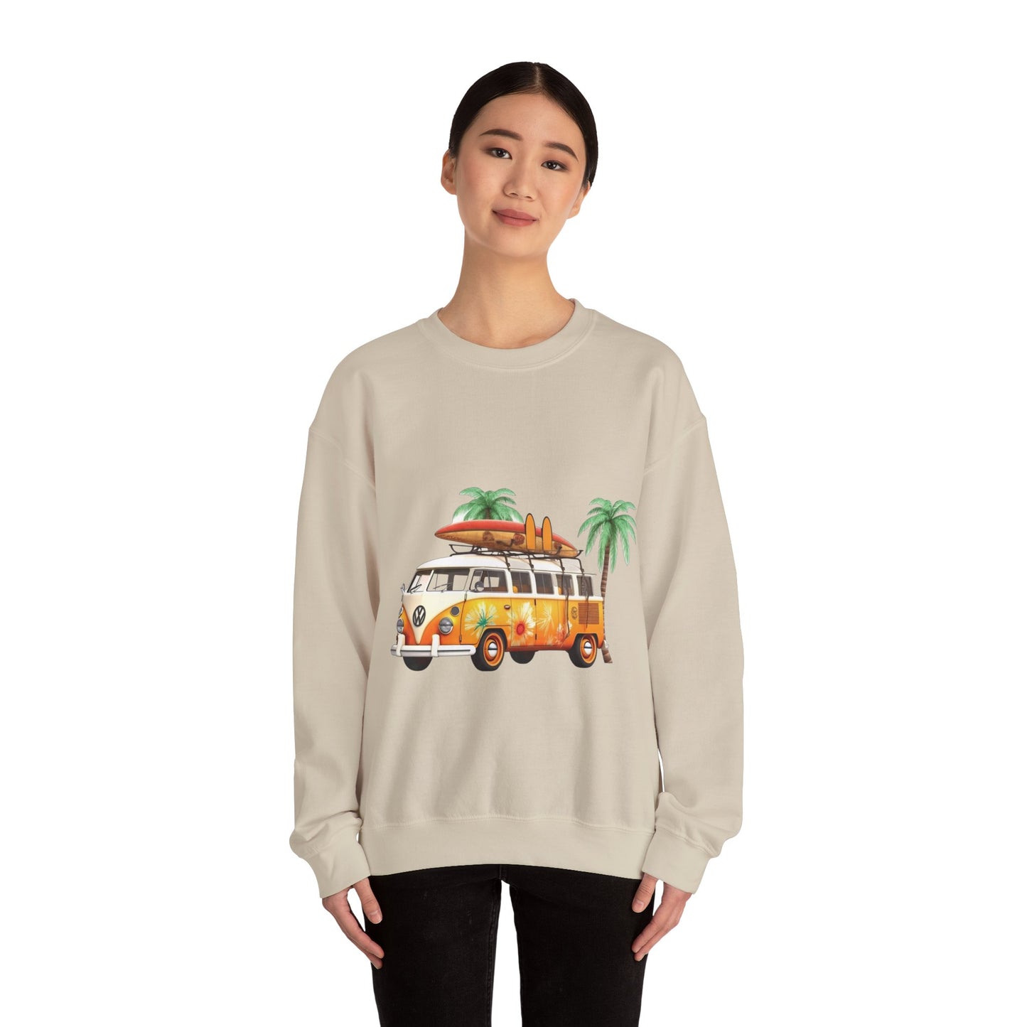 Retro Surf Van - Unisex Heavy Blend™ Crewneck Sweatshirt